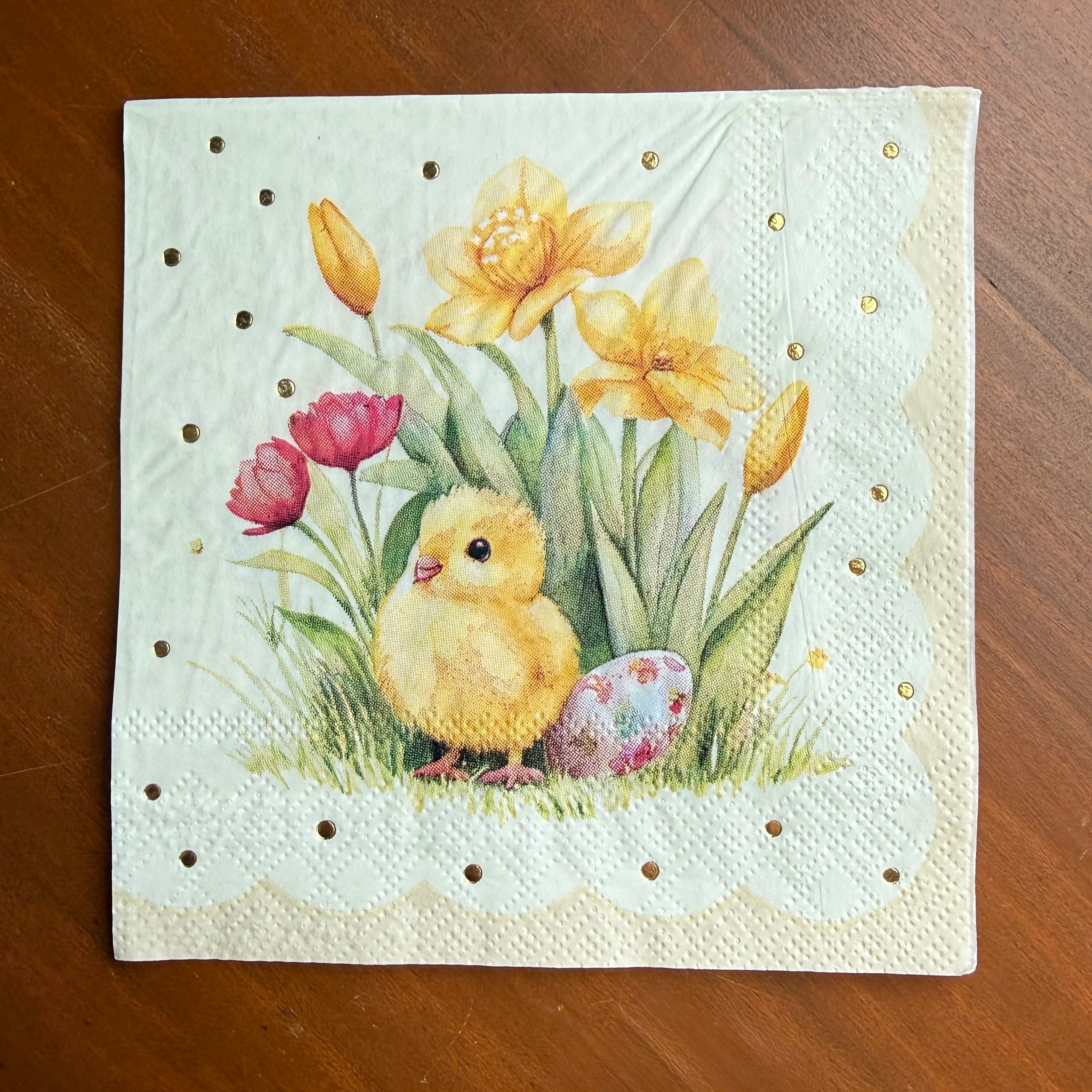 Spring Chick w/ Egg Cocktail Napkin