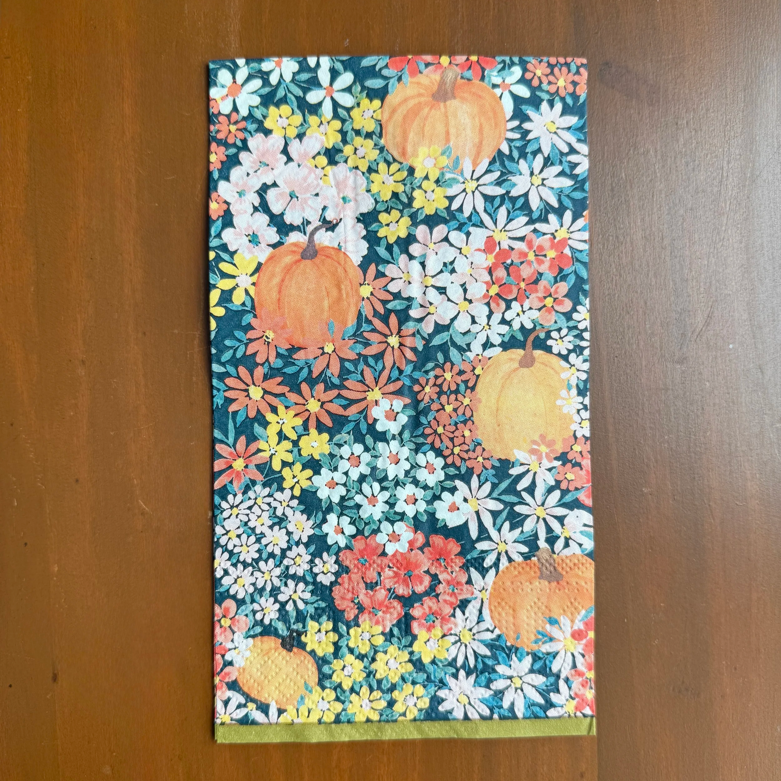 Floral Pumpkin Dinner Napkin