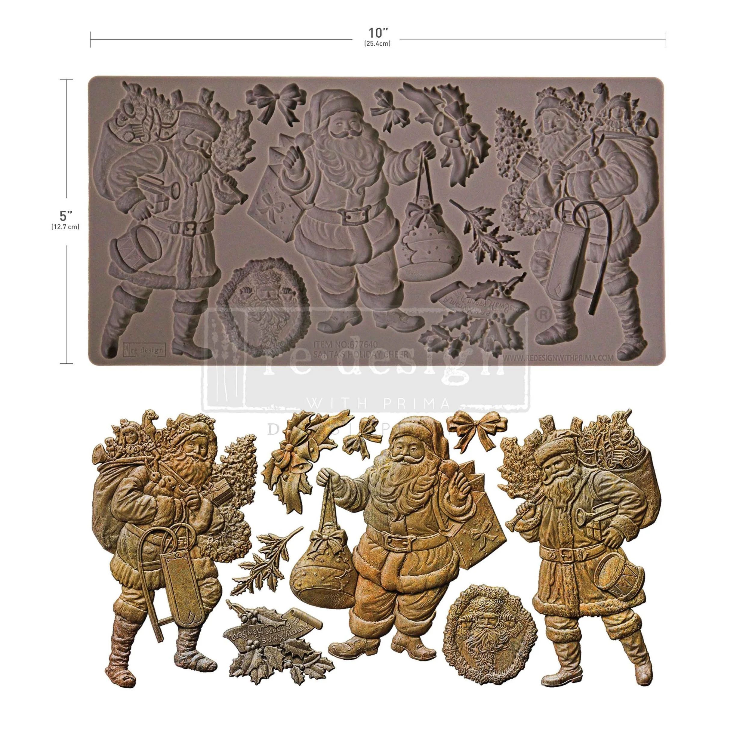 Decor Moulds - Santa's Holiday Cheer - 1 pc, 5x10x8mm