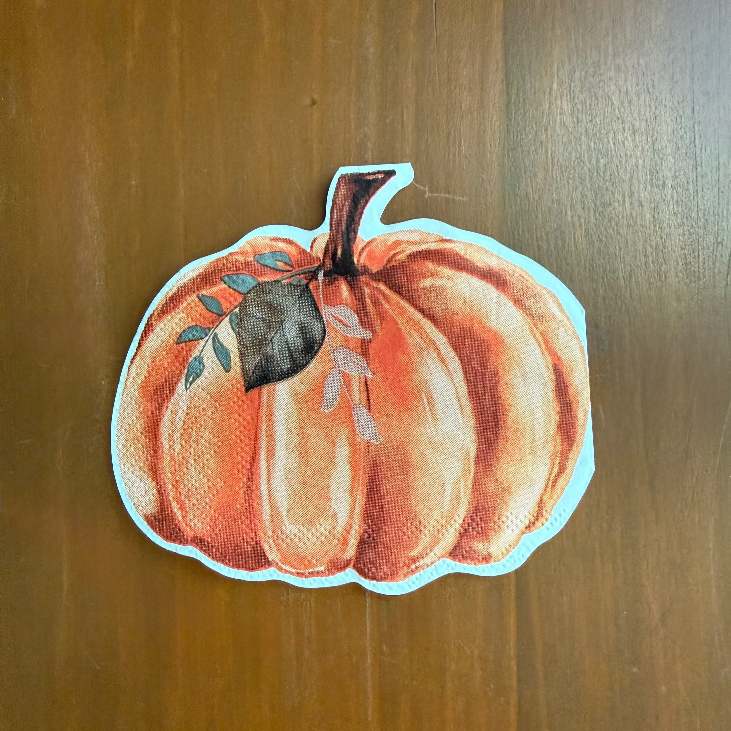 Diecut Pumpkin Cocktail Napkin