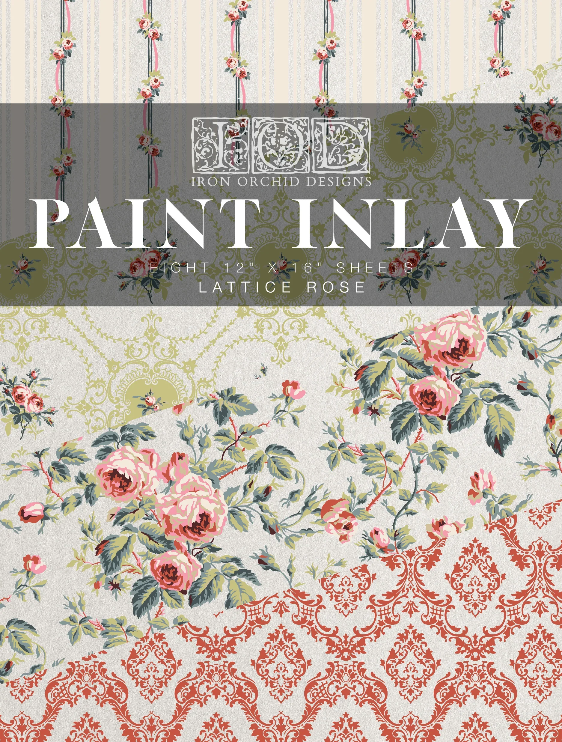 Lattice Rose IOD Paint Inlay 12x16 Pad ***Retired***