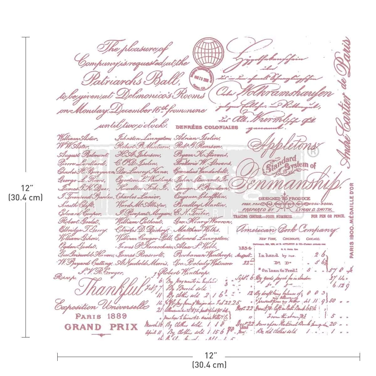 CLEARLY-ALIGNED DÉCOR STAMPS - Handwritten Note - 12x12 clear cling