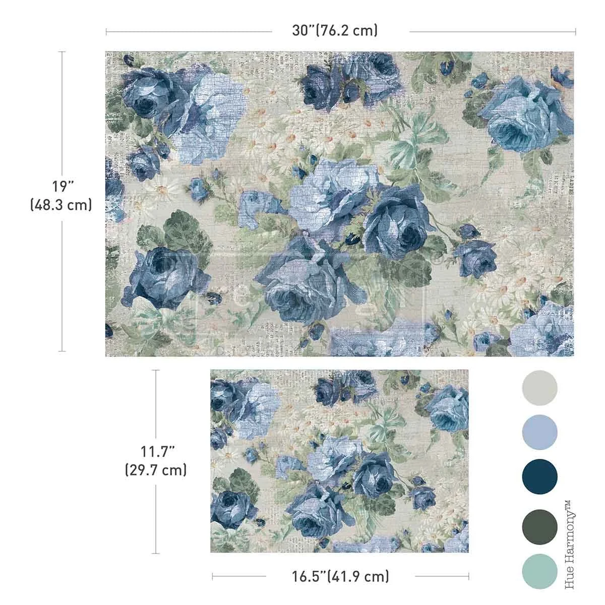 Double Delight Decoupage Fiber Paper Set – Meadow Melodies – Total 2 sheets – 1 sheet, 19.5″x30″ + 1 sheet, 11.7″x16.5″
