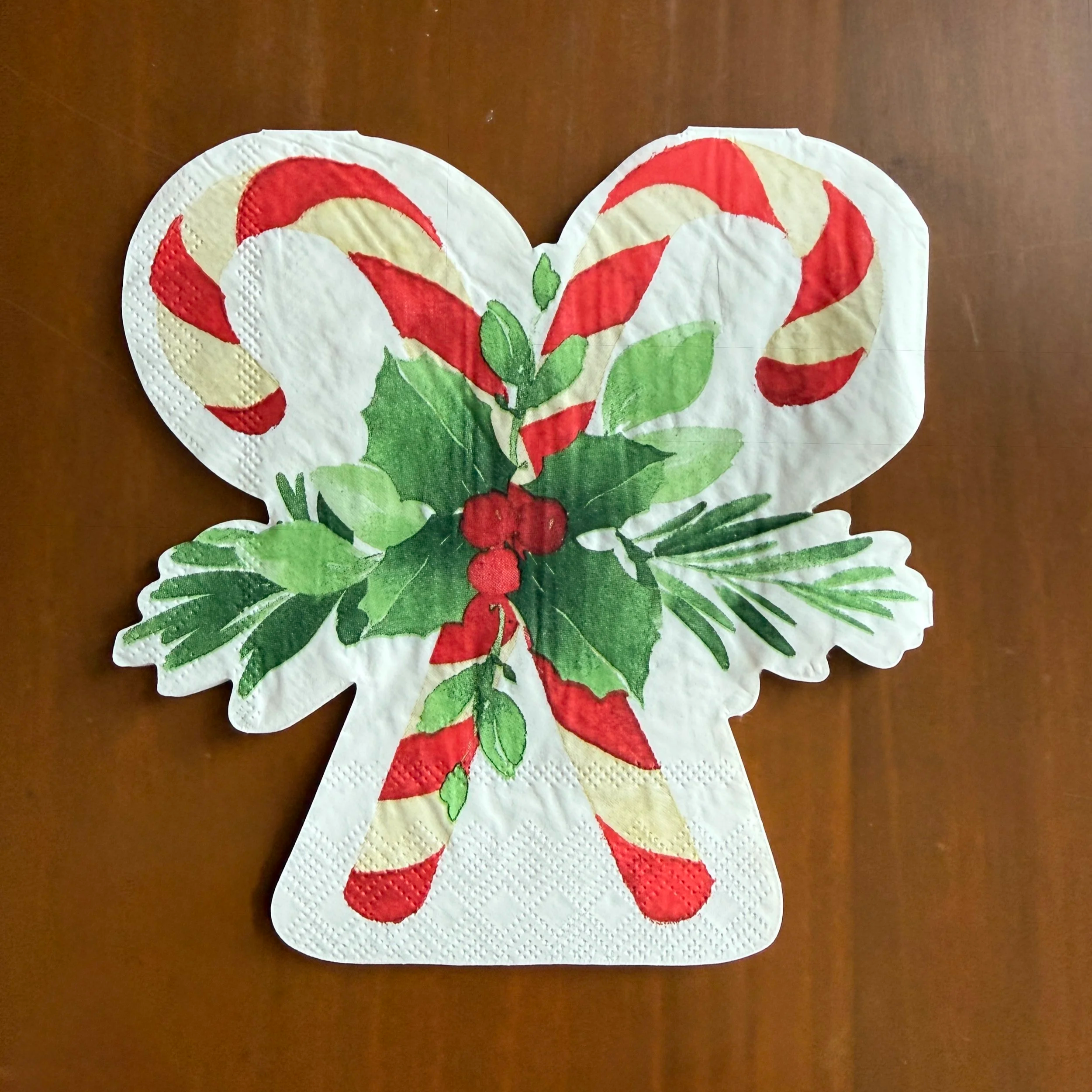 Diecut Candy Canes Cocktail Napkin