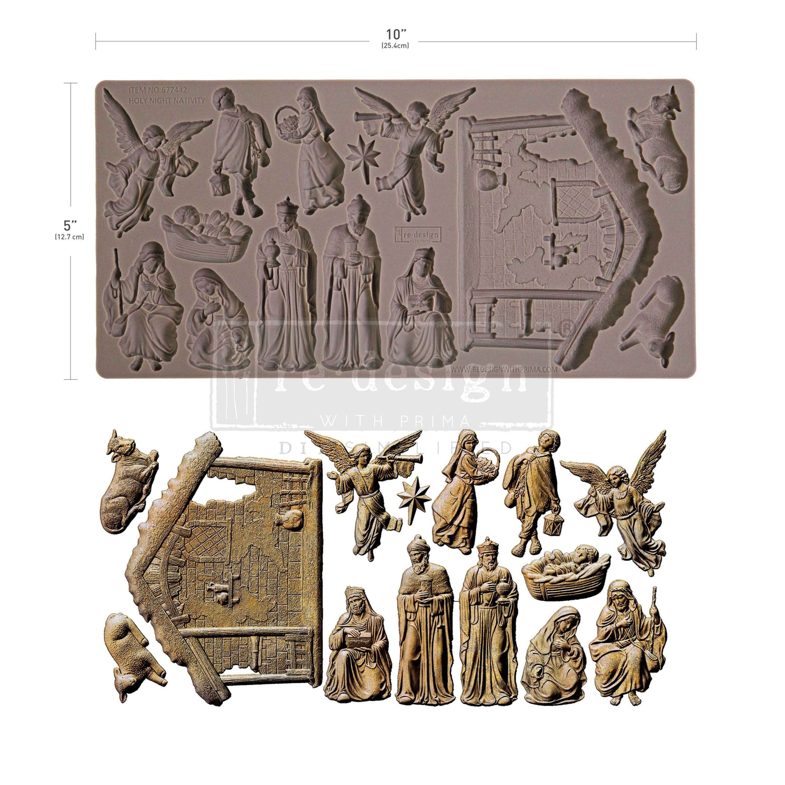 Decor Moulds - Holy Night Nativity - 1 pc, 5"x10"x8mm