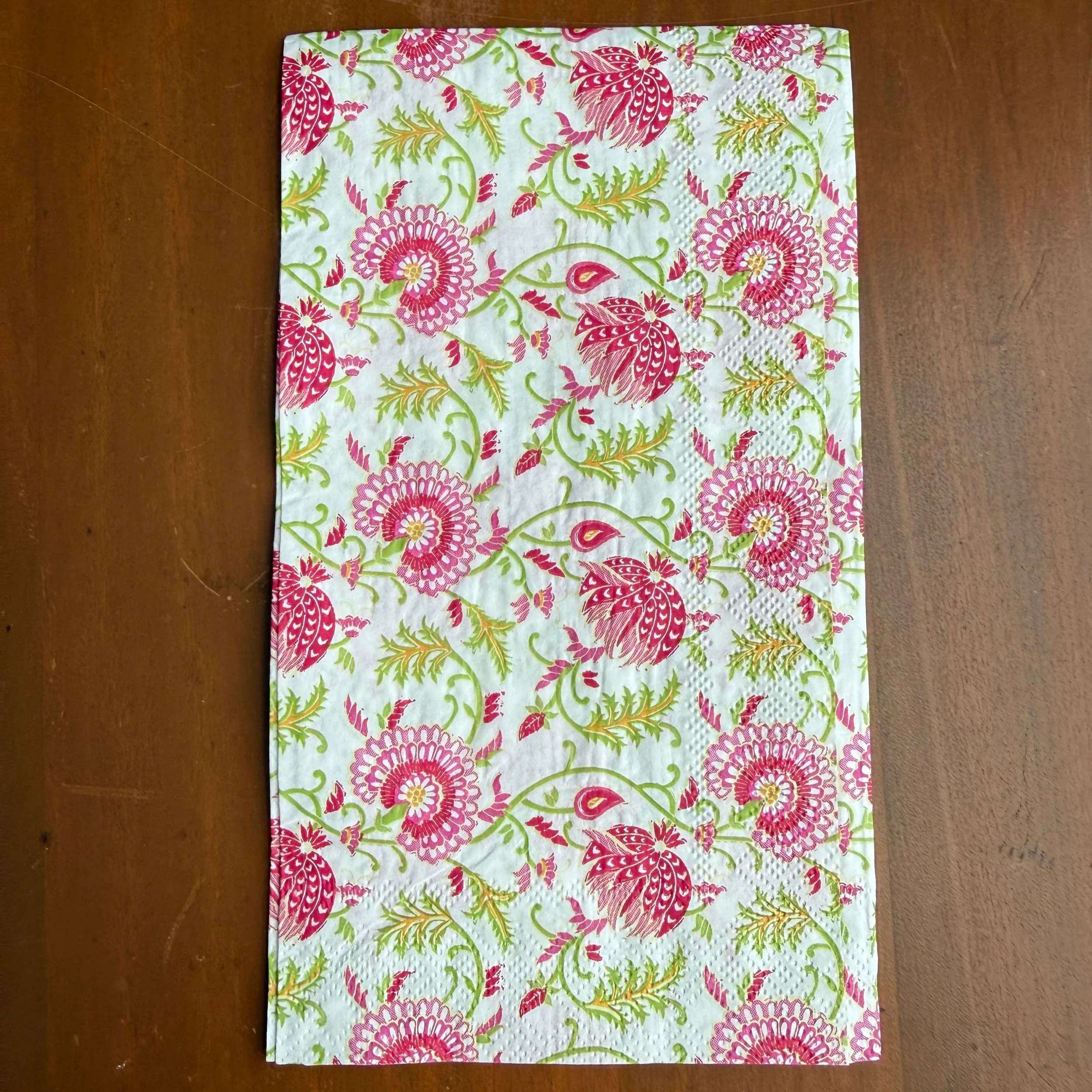 Pink/Green Floral Dinner Napkin