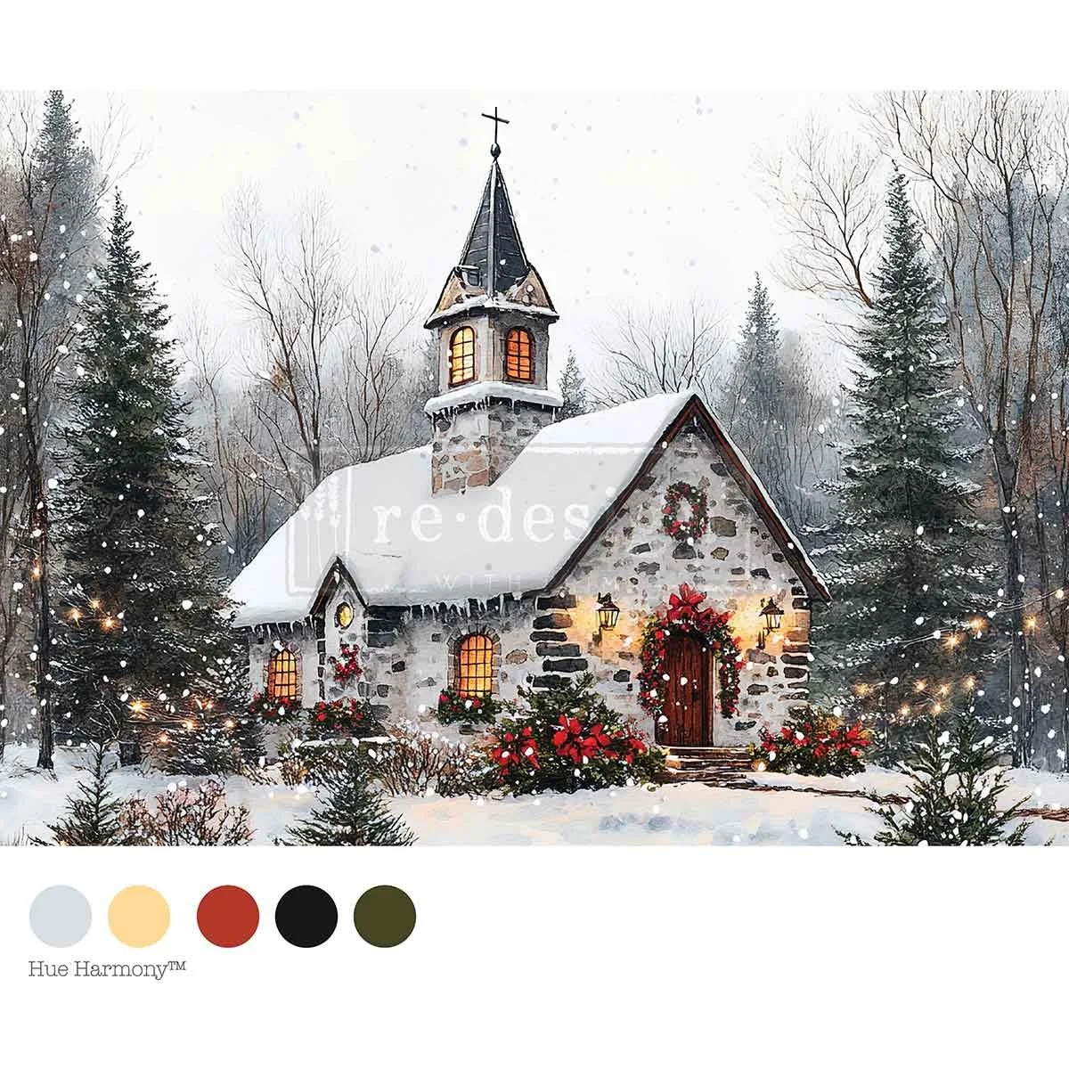 A4 Decoupage Fiber – Cozy Barn Blessings – 1 sheet, 8.27″x11.69″