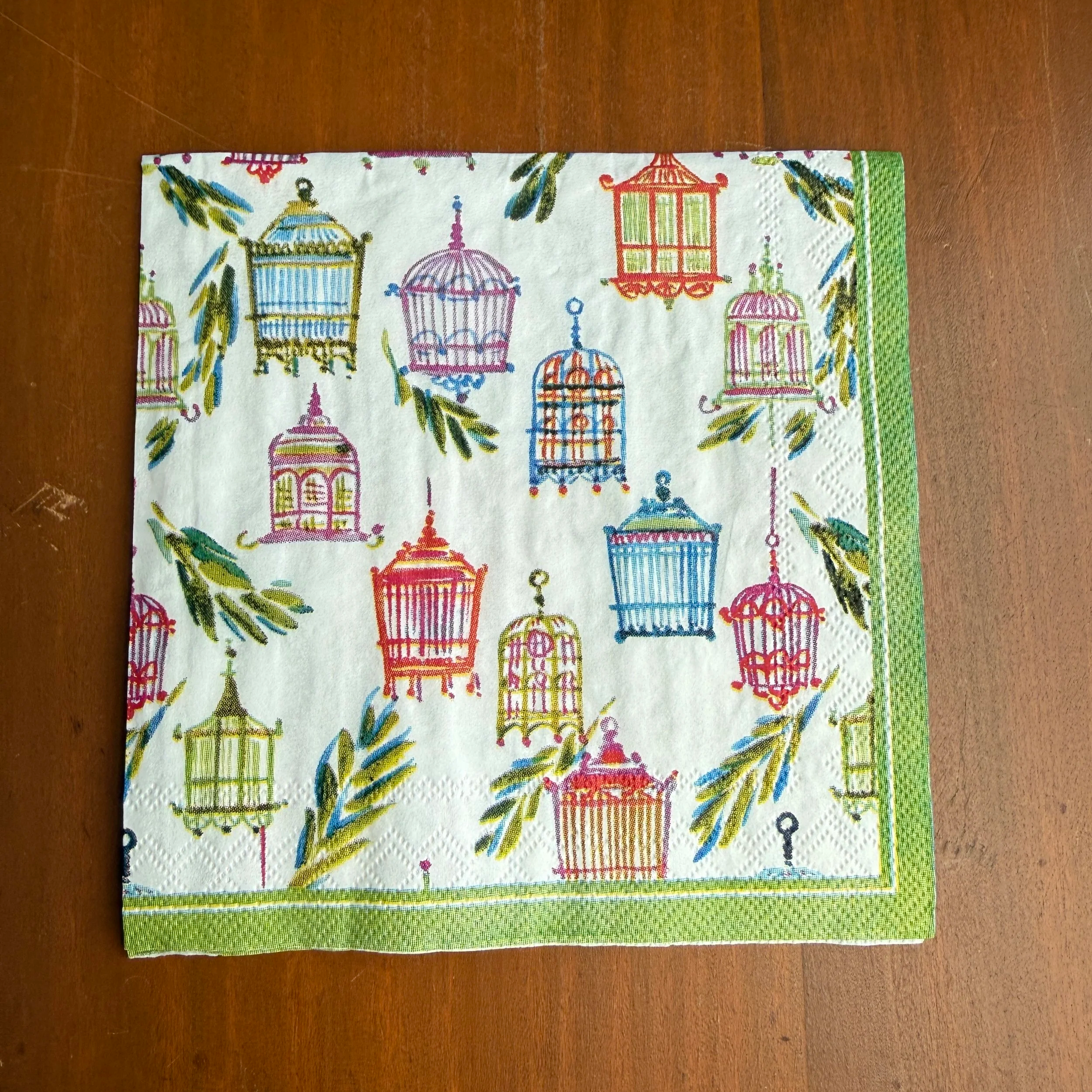 Colorful Birdcages Cocktail Napkin