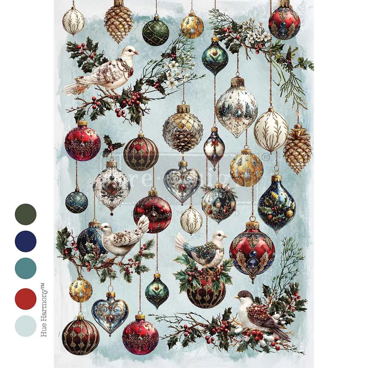 A4 Decoupage Fiber – Jewel Of The Season – 1 sheet, 8.27″x11.69″