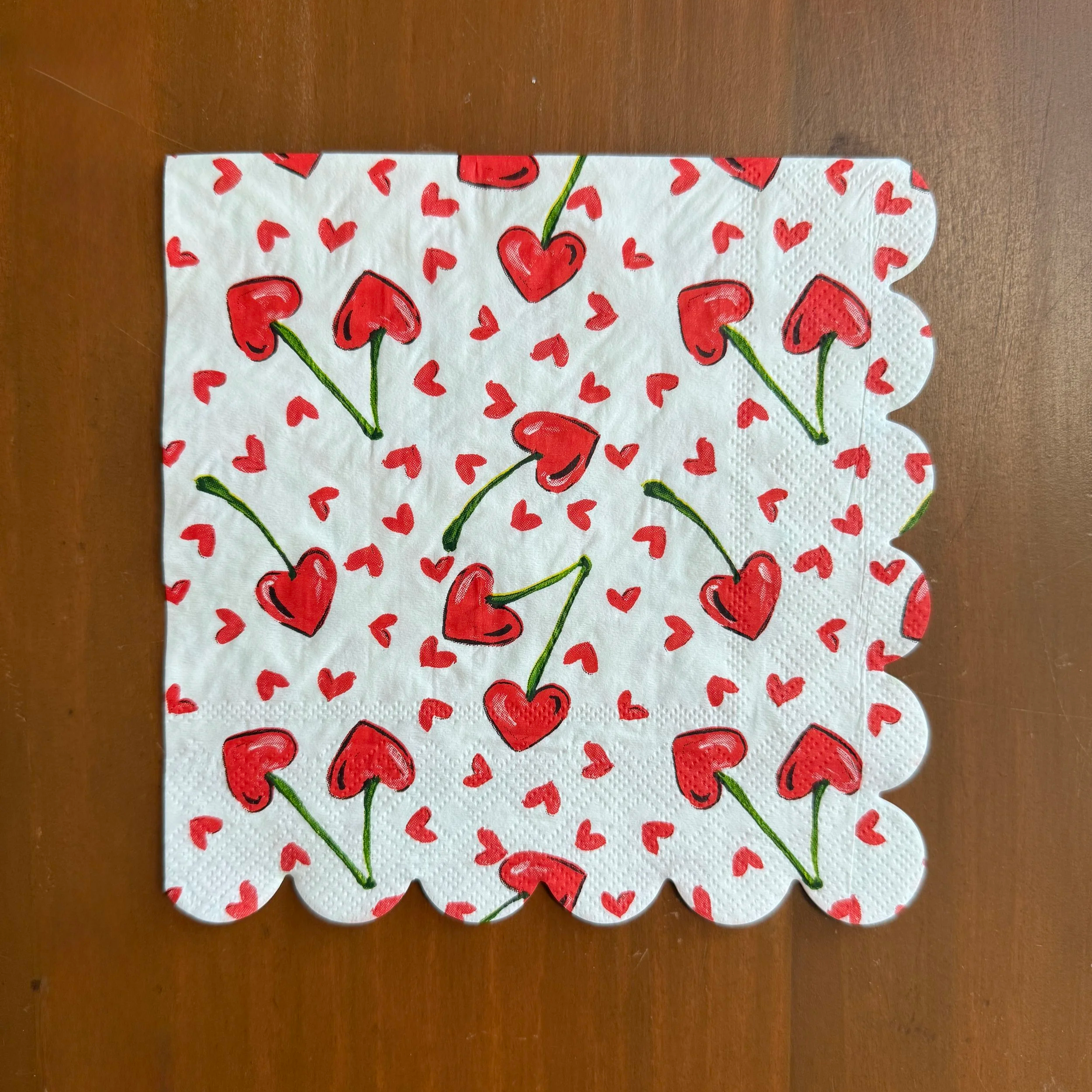 Cherry Hearts Luncheon Napkin