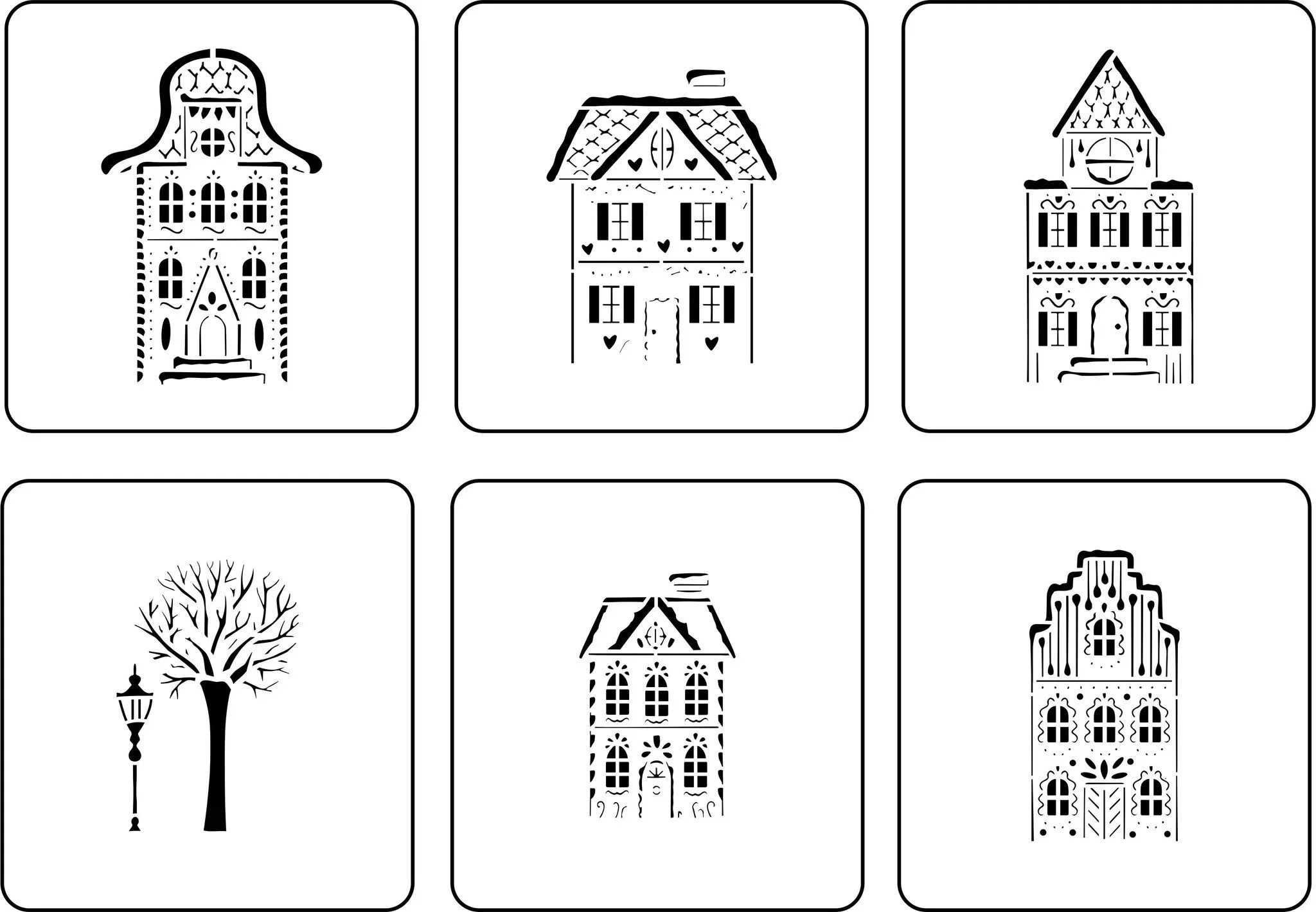 JRV Stencils- Christmas Village Houses