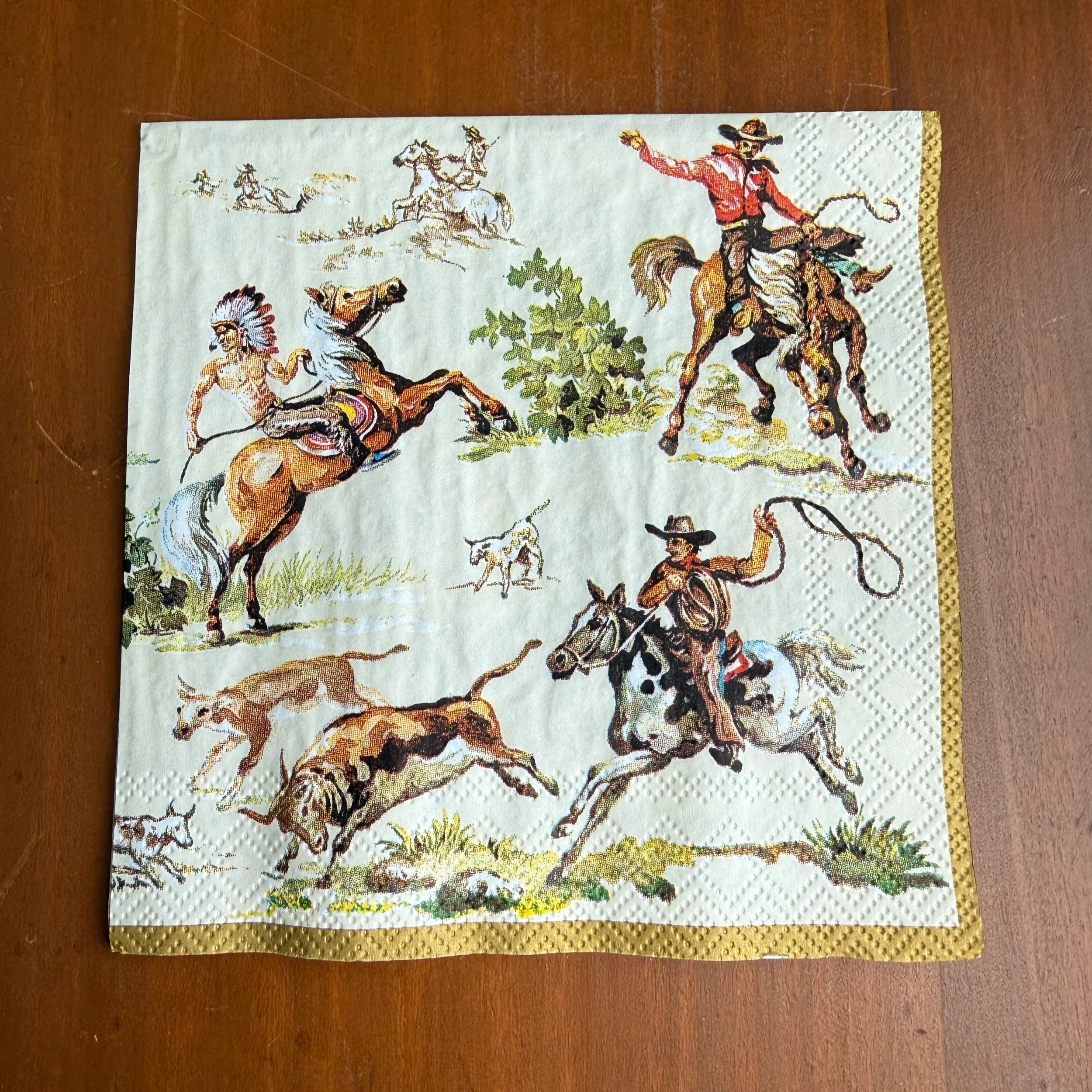 Western Cowboys Cocktail Napkin