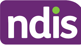 NDIS logo with purple background and white text
