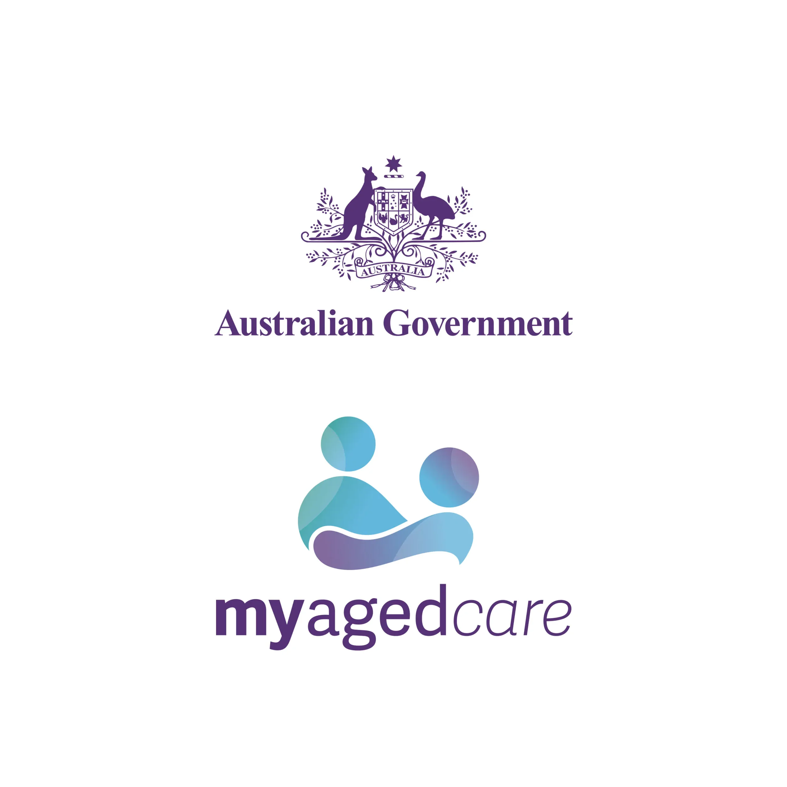 The image features the Australian Government coat of arms at the top and the logo of Myagedcare below, with a white background.