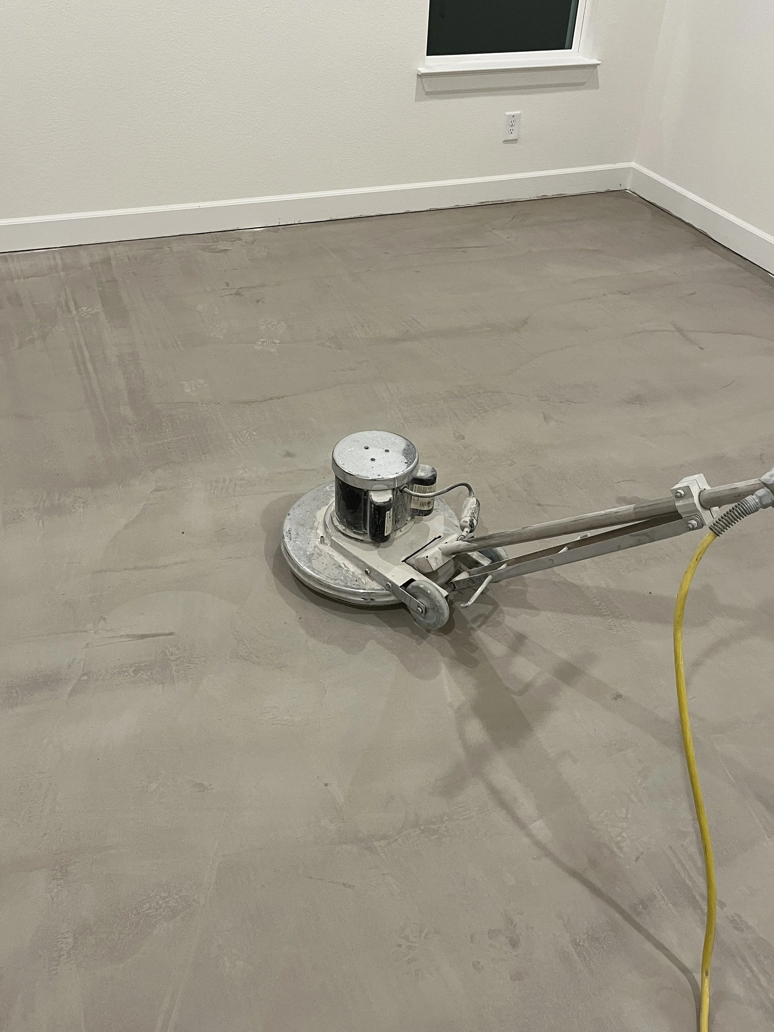 Subfloor is sanded down to reduce imperfections 