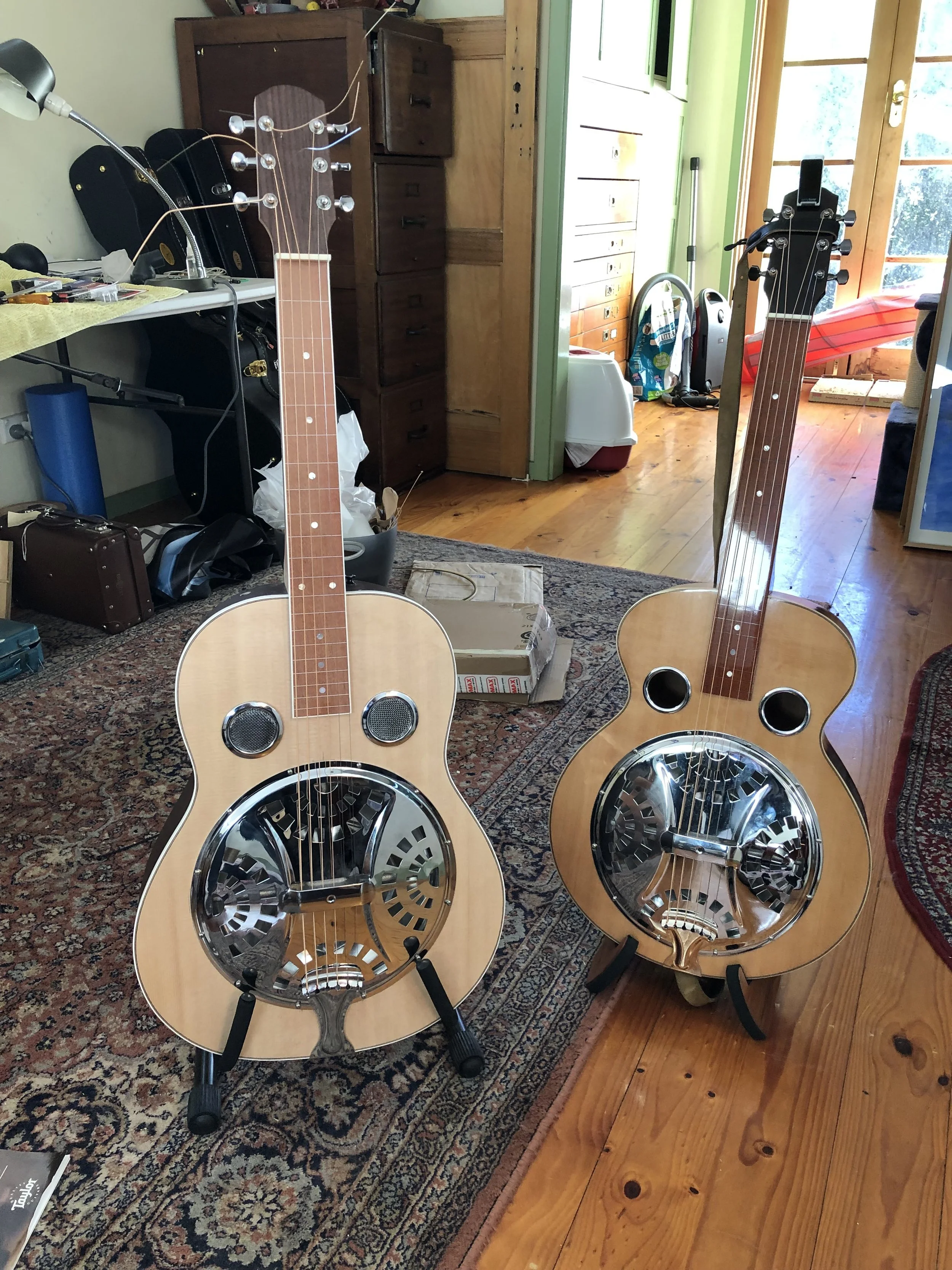 Two Finished Resophonic Guitars