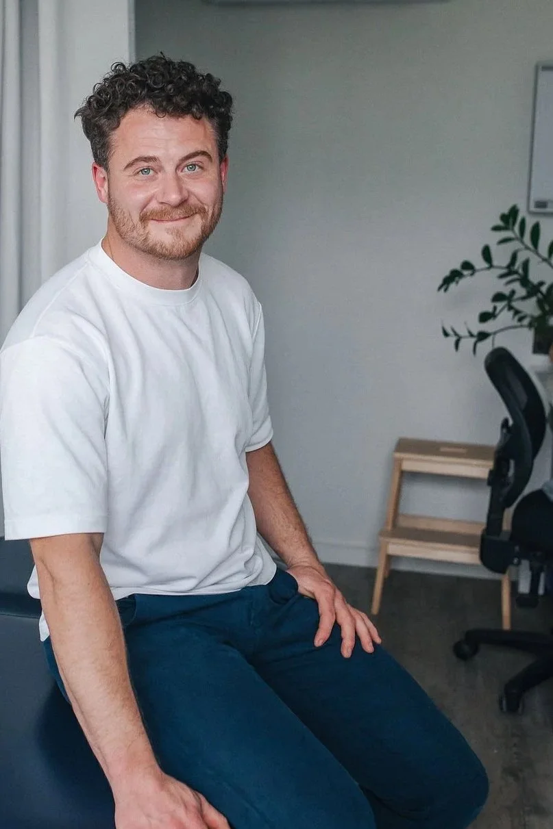 physiotherapist jo Wallace ellis sitting in a treatment room at Southside clinic