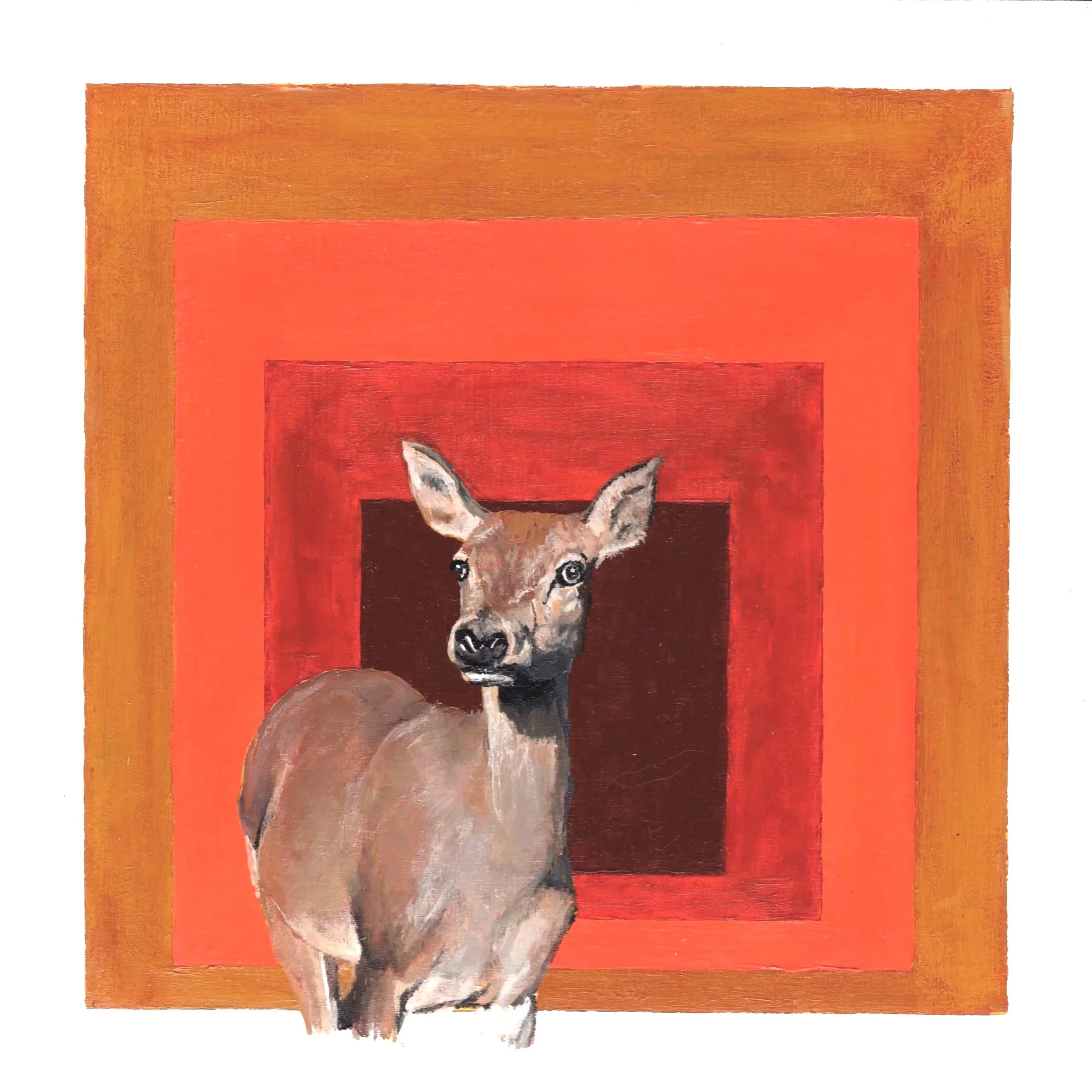 Hind at the Gate (12"x12") acrylic on panel