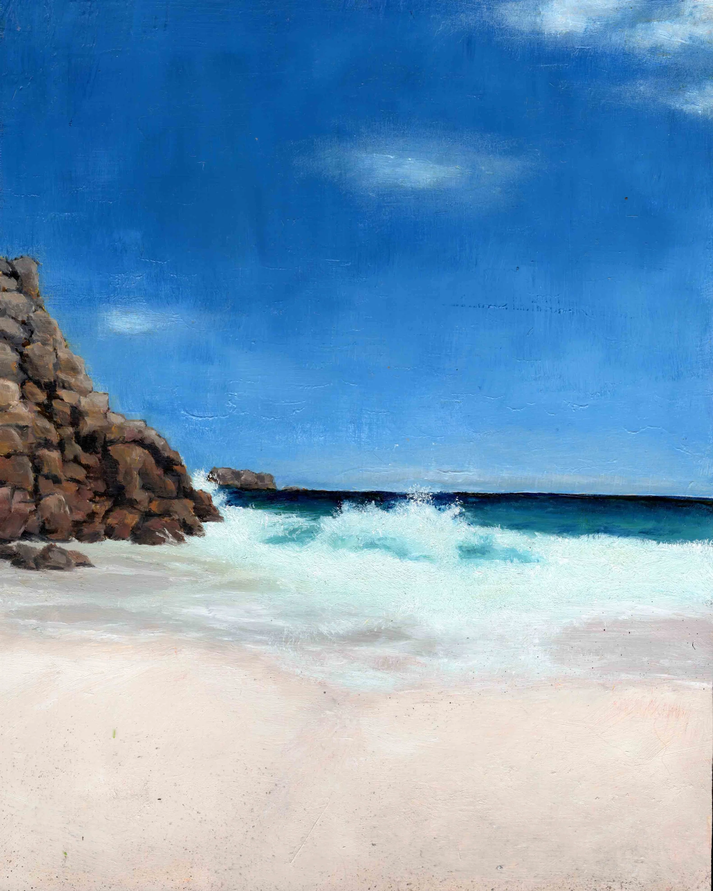 Cornish Beach (8"x10") oil on panel