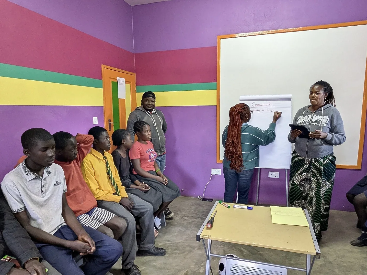 Priscilla and Rebecca facilitate discussions