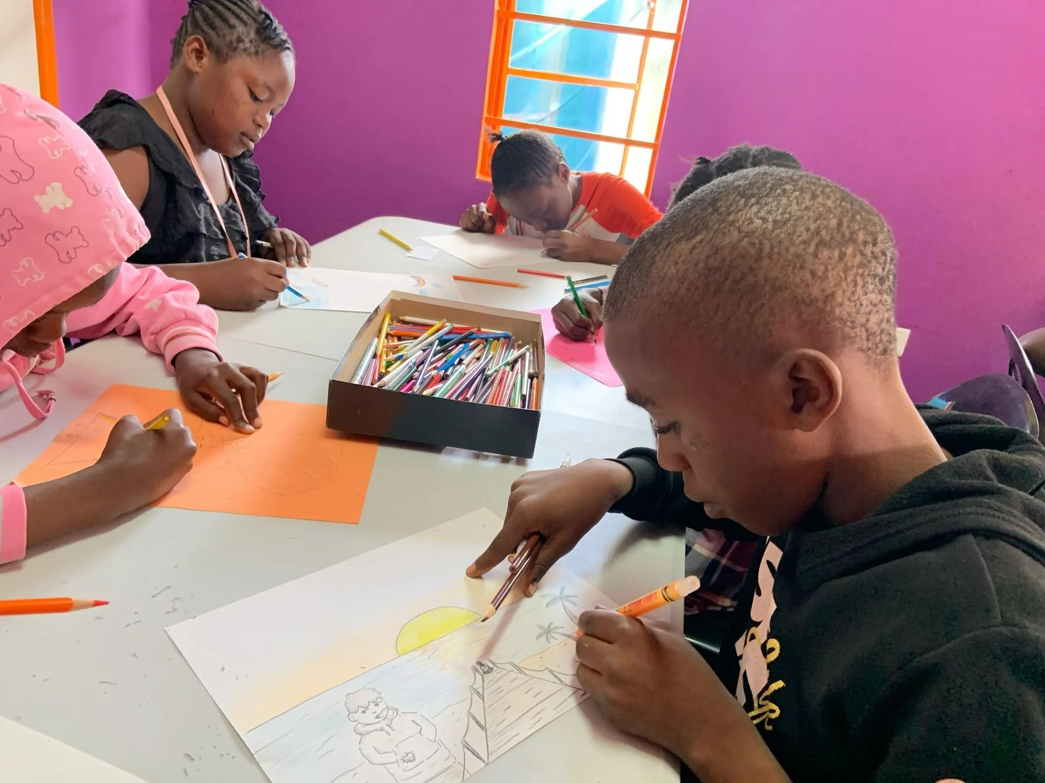  Webster participates in the art session 