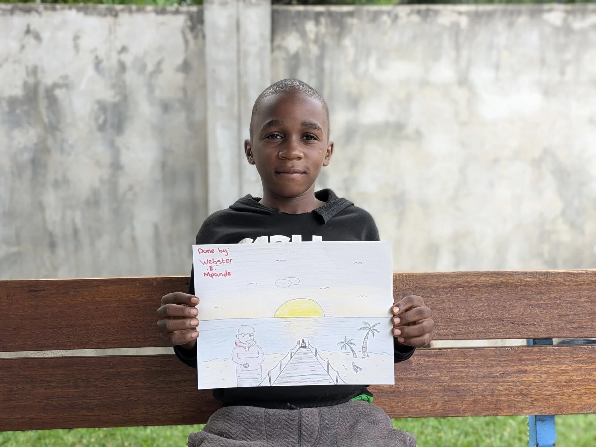  Webster poses with his drawing 