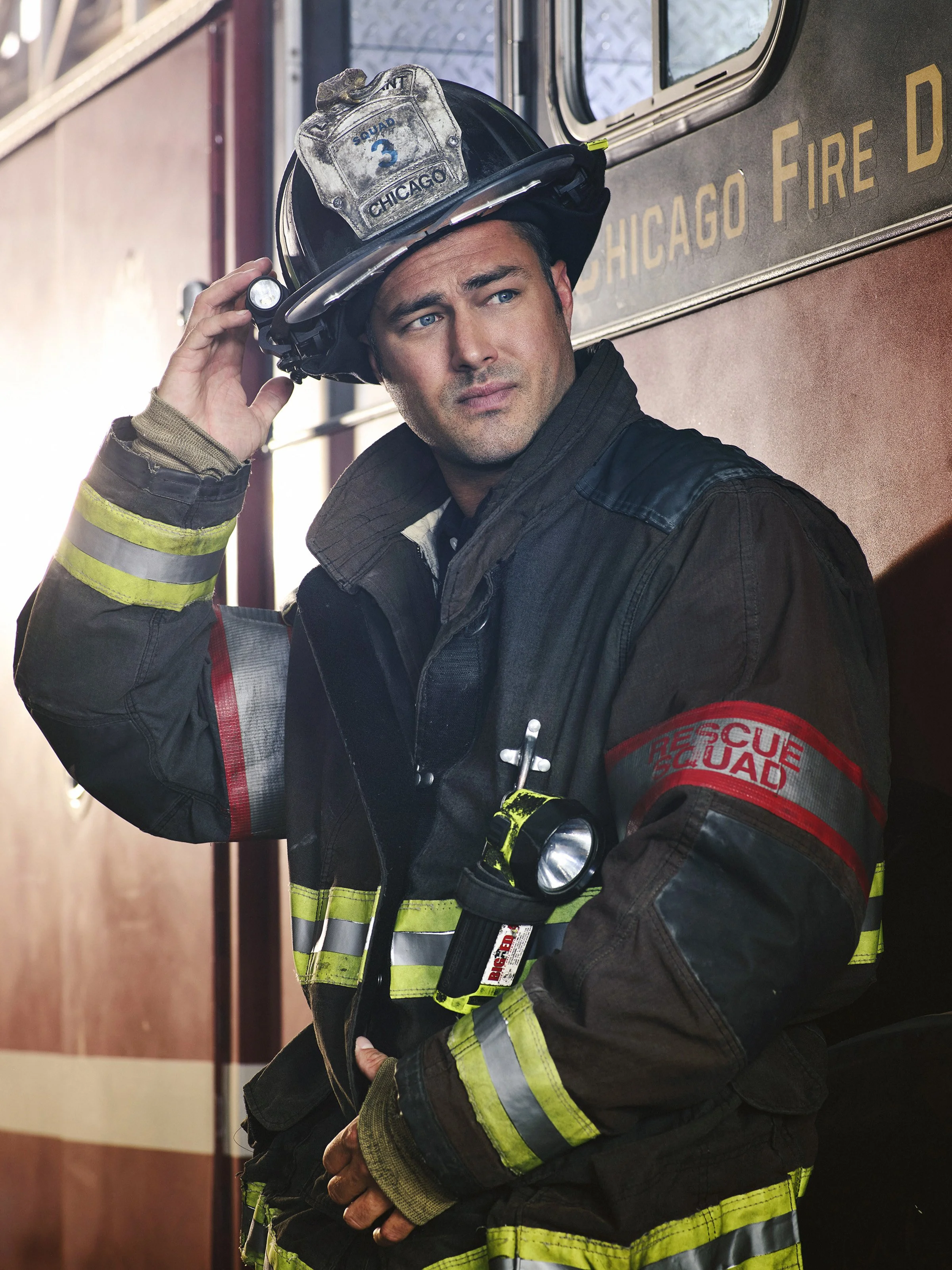 Key art portrait of Tayor Kinney as Gabriela Dawson in Chicago Fire Season 6. Promotional campaign photography for the NBC firefighter drama.