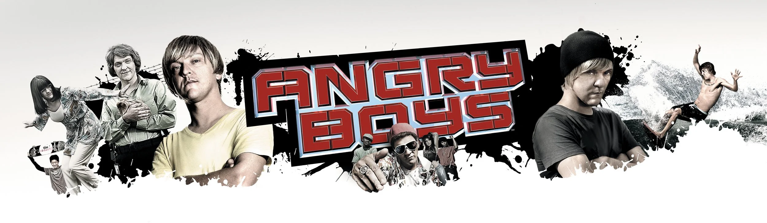 Key art photography for Angry Boys, the ABC comedy series created by Chris Lilley. Promotional campaign imagery for the Australian mockumentary series.