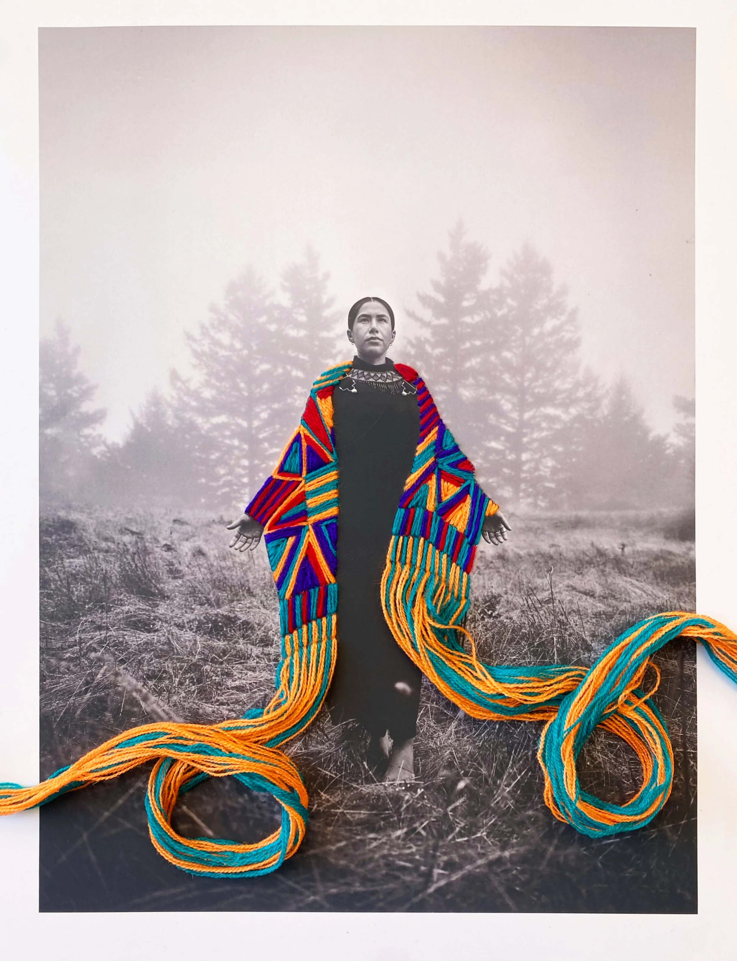 Josie, Indigenous activist, from A Quiet Roar, a documentary portrait series, handwoven by Victoria Villasana.