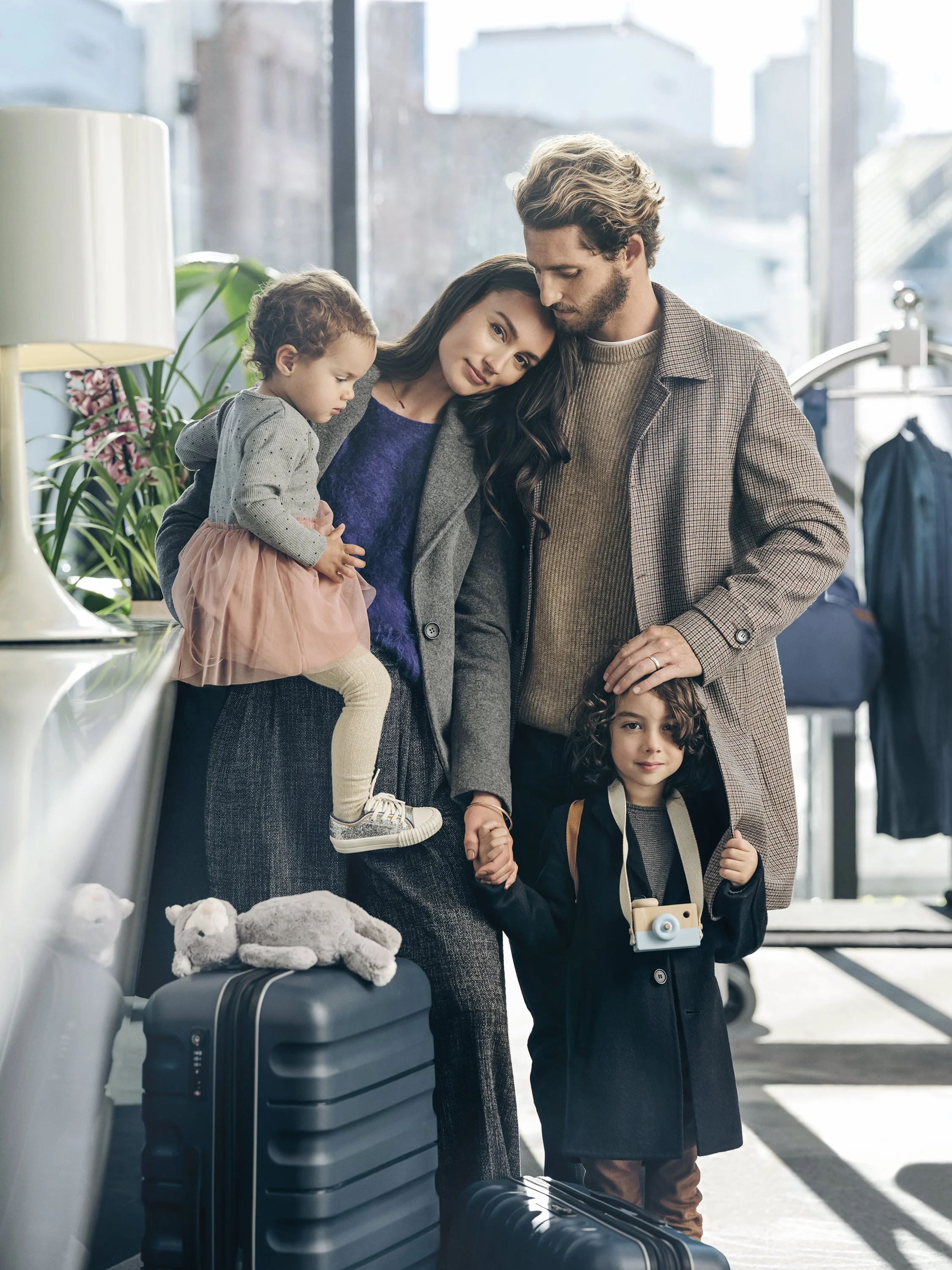 Family lifestyle and fashion campaign imagery capturing warmth, connection and contemporary style.