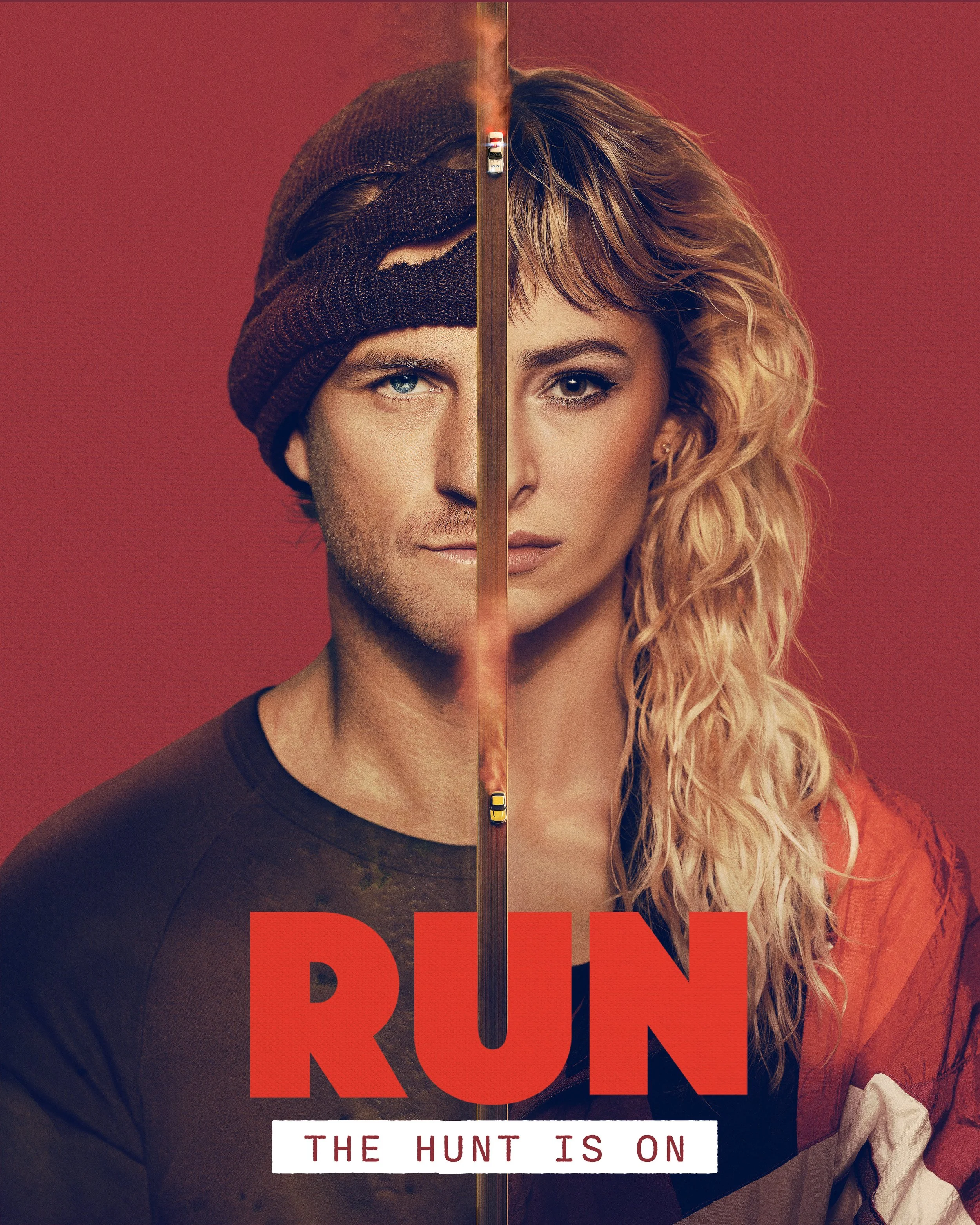 Key art photography for RUN, a Binge and Warner Bros. International Television Production Australia crime drama starring George Mason and Ashleigh Cummings. Cinematic campaign photography for the Australian thriller series.