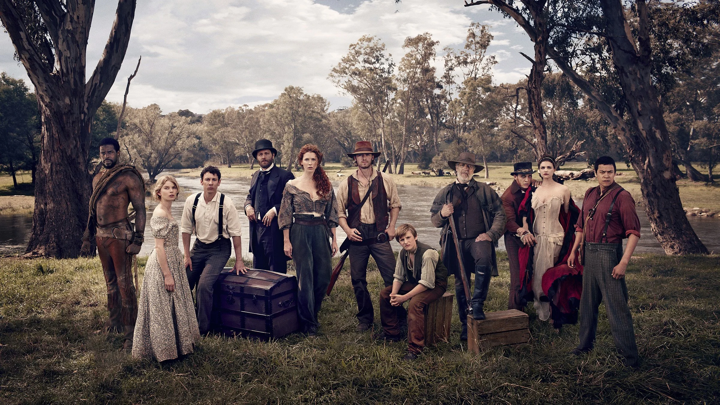 Key art photography for Frontier, the NBC drama series. Ensemble campaign imagery created for the US network production.