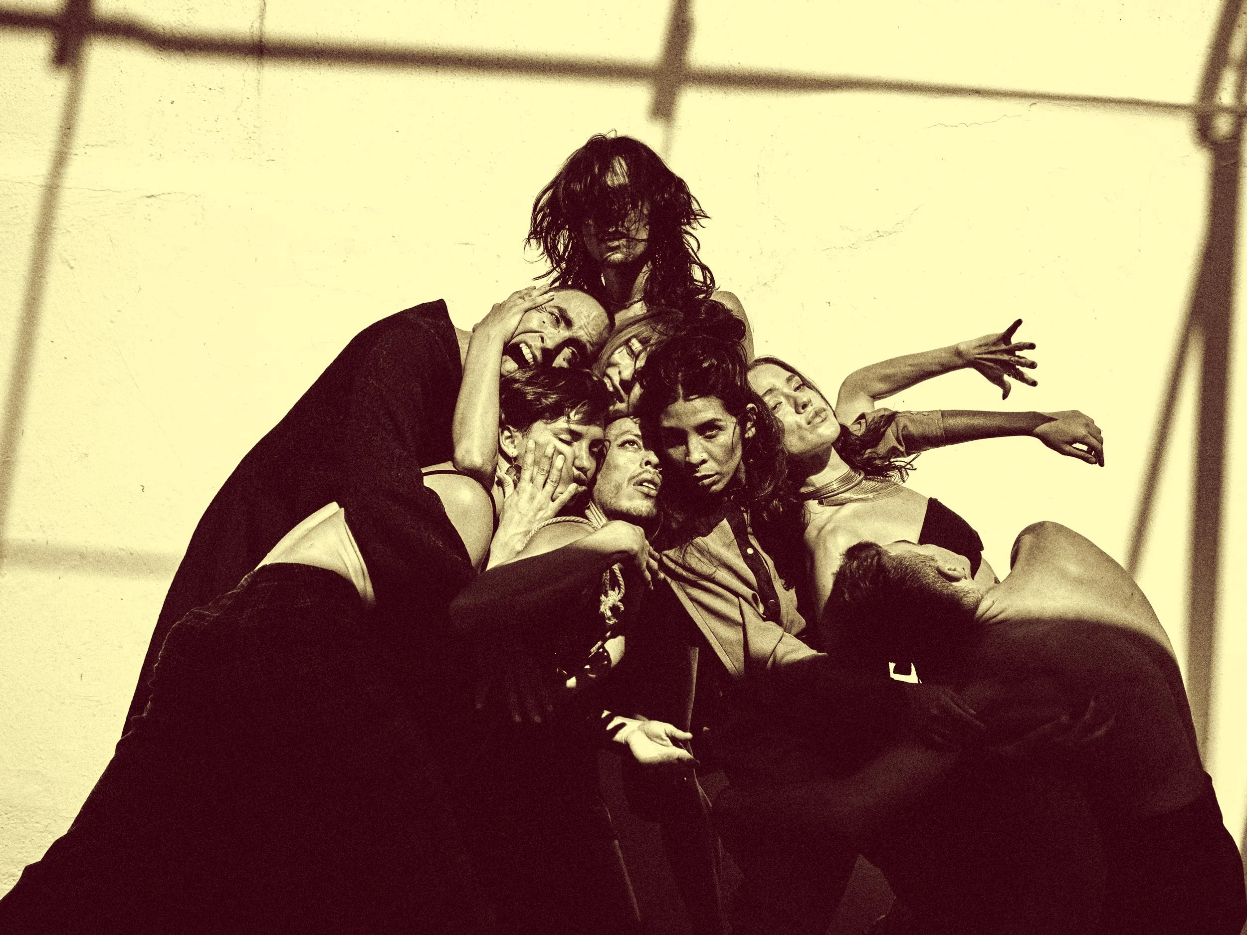 Ensemble group portrait of dancers from Phi Movement, contemporary dance company in Guadalajara.