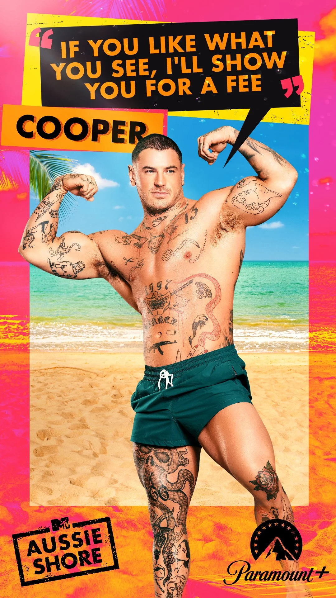 Character key art photography for Aussie Shore – Season 1, produced for MTV and Paramount+. Promotional portrait campaign imagery featuring individual cast members.