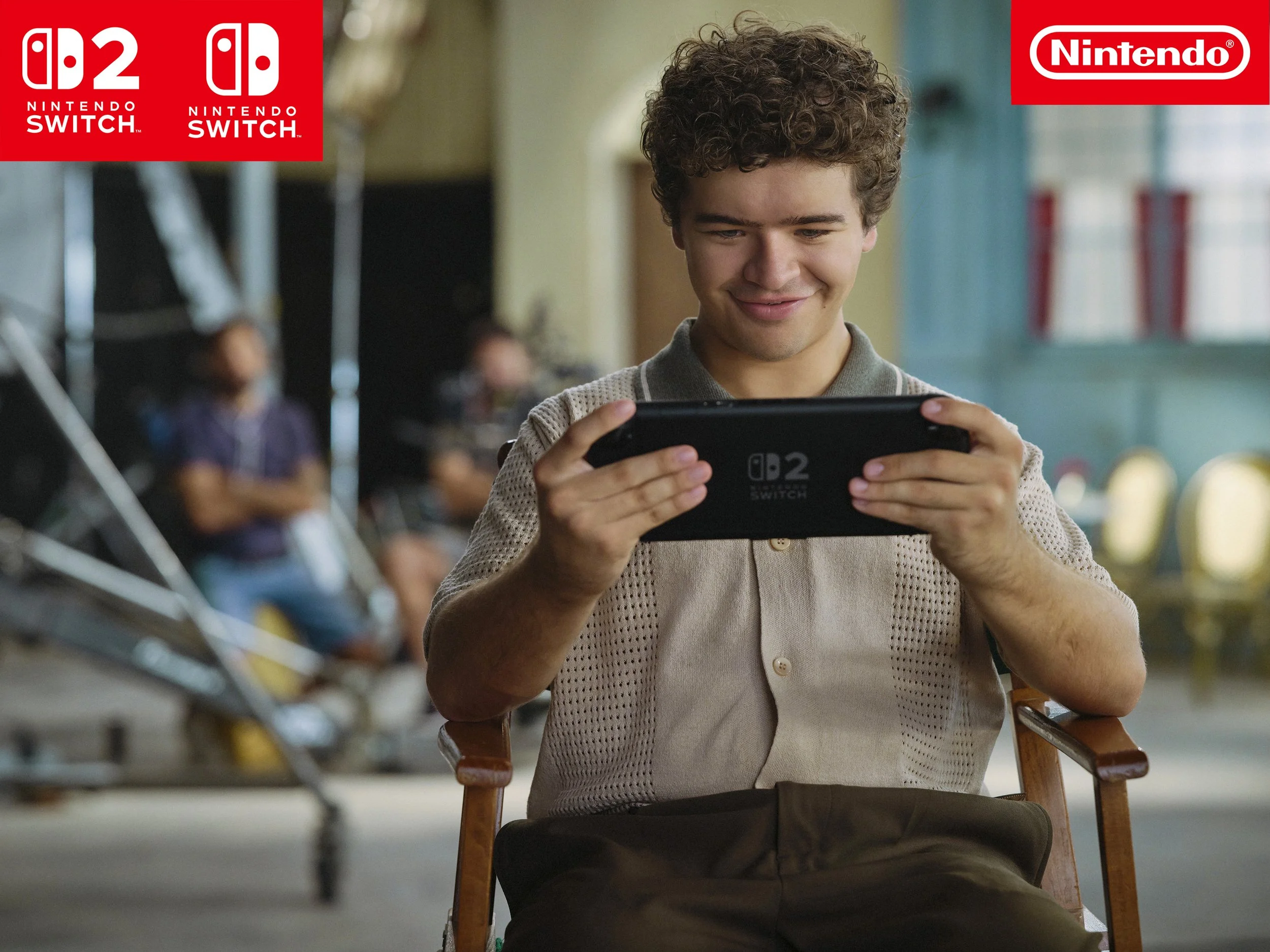 Global launch campaign for Nintendo Nintendo Switch2 Europe & Australia with Leo Burnett. Photographed Gaten Matarazzo for multi-platform hero and behind-the-scenes imagery.