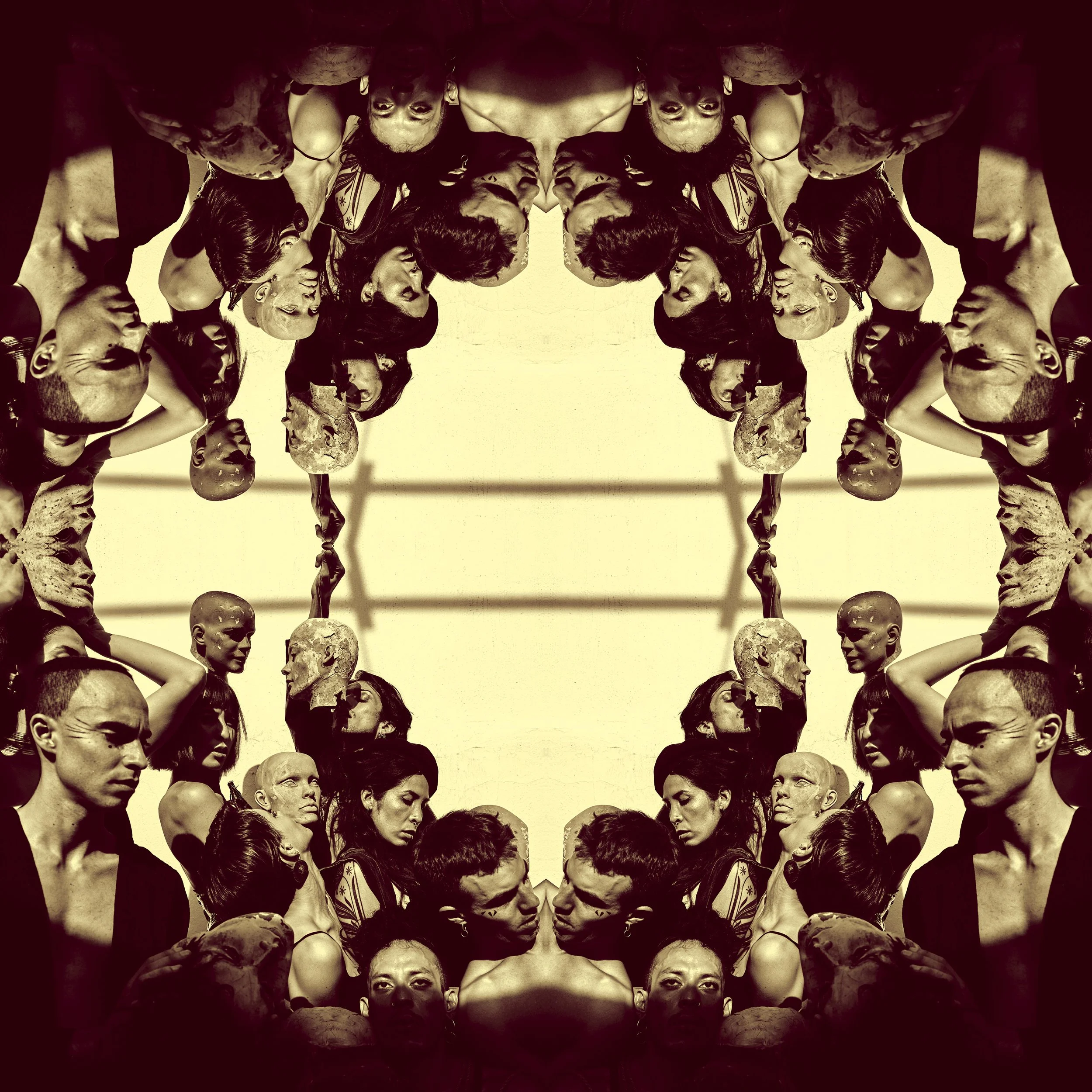 Kaleidoscopic ensemble performance portrait of Phi Movement, contemporary dance company based in Guadalajara, Mexico.