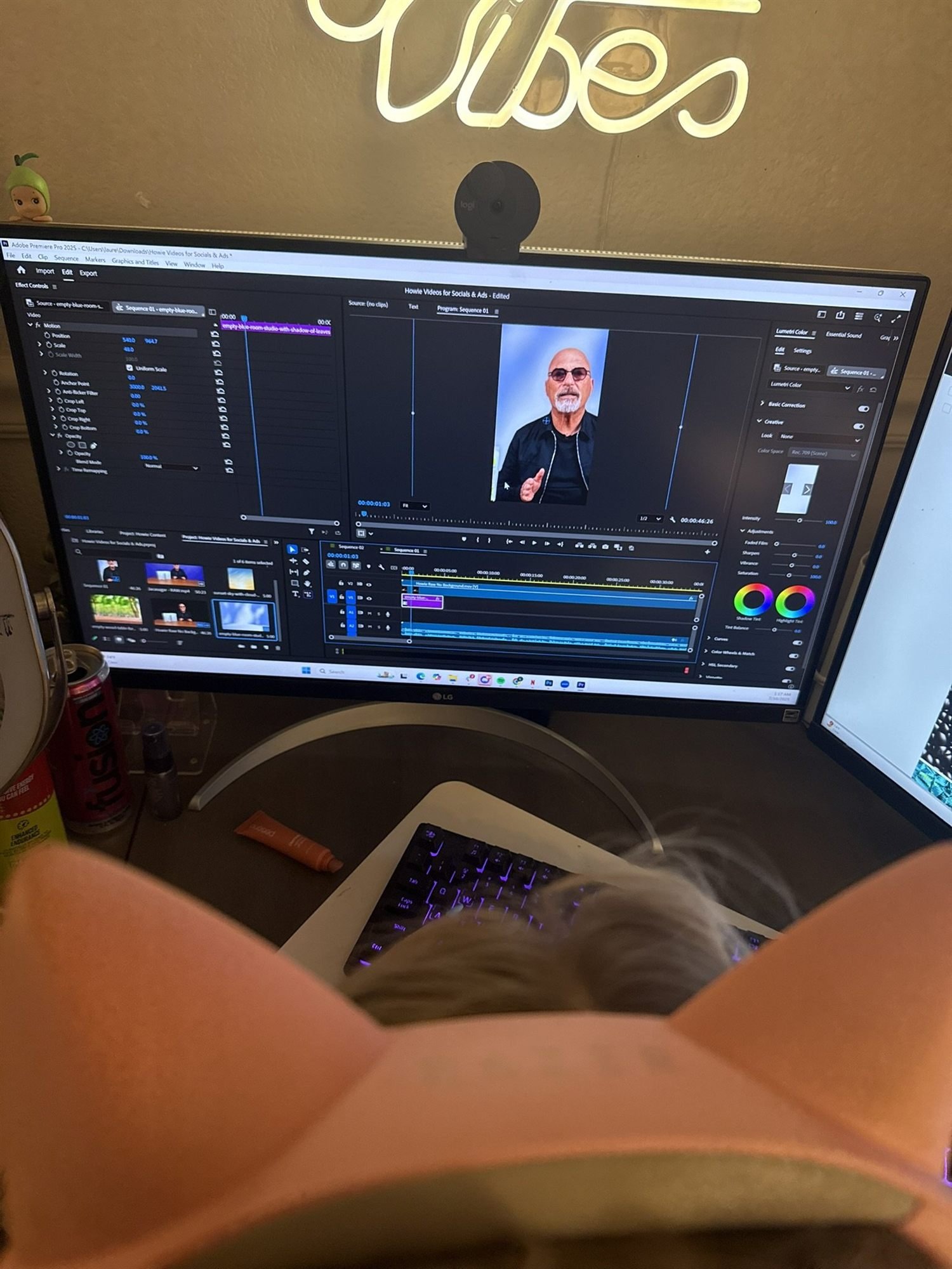 Marketing agency owner editing moment captured by Lauren Harris on Life With Lauren.