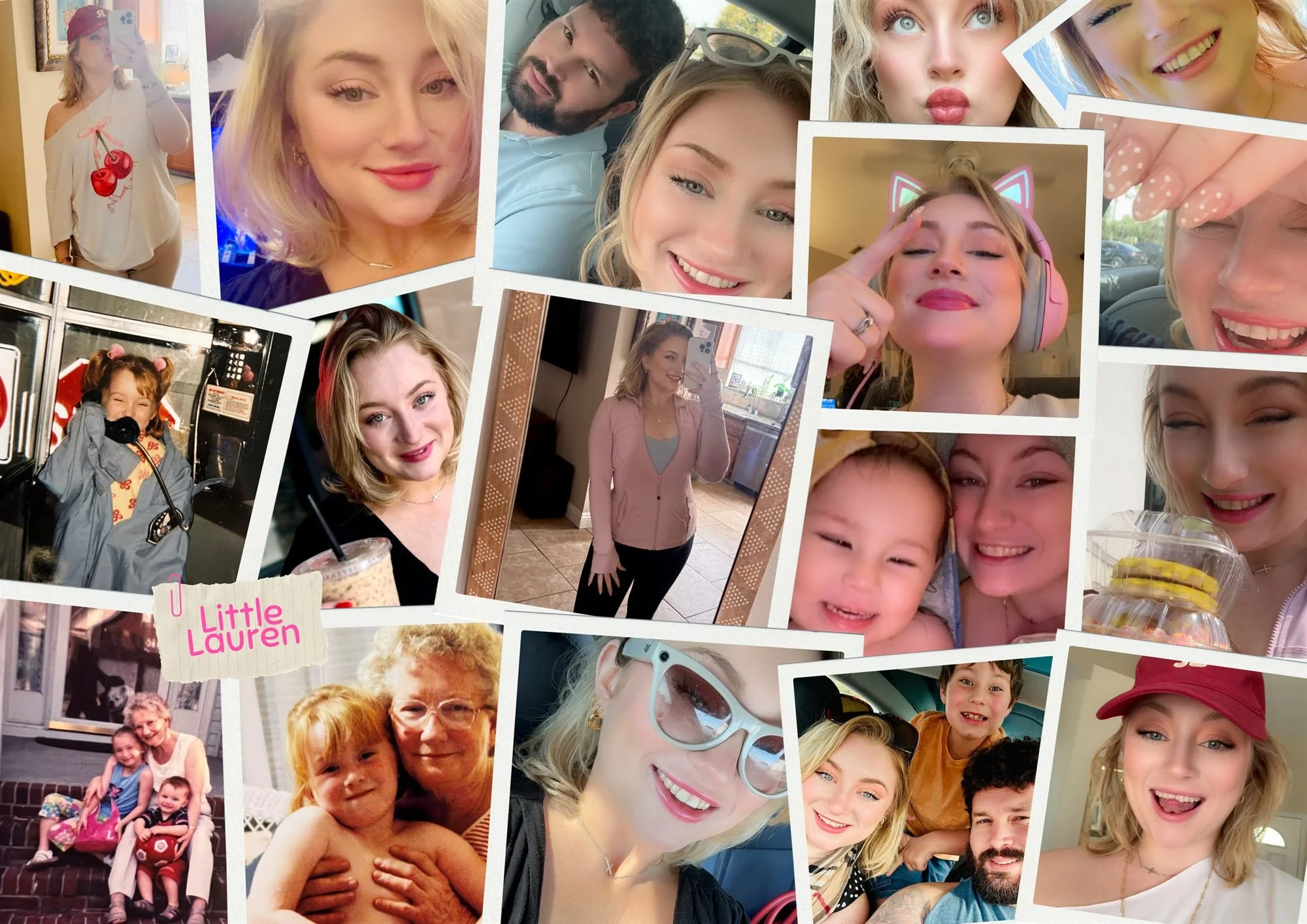 Family photo collage from Lauren Harris, Bakersfield mom blogger and founder of Life With Lauren.