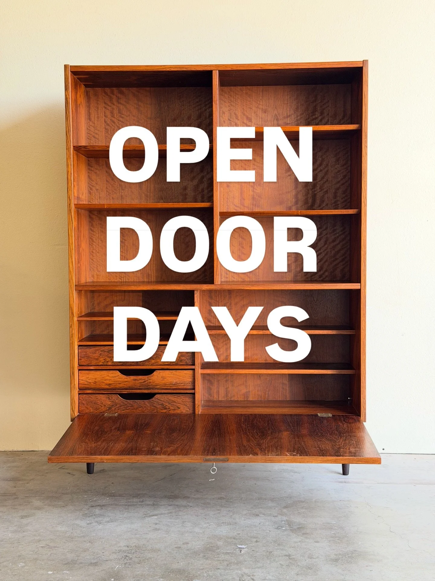 Open Door Days Announcement 

Wednesday (Feb 4): 10 AM &ndash; 2 PM
Saturday (Feb 7): 10 AM &ndash; 1 PM

We&rsquo;ve had so many requests to come see everything &mdash; and we can&rsquo;t wait to welcome you!
188 new pieces just arrived and are read