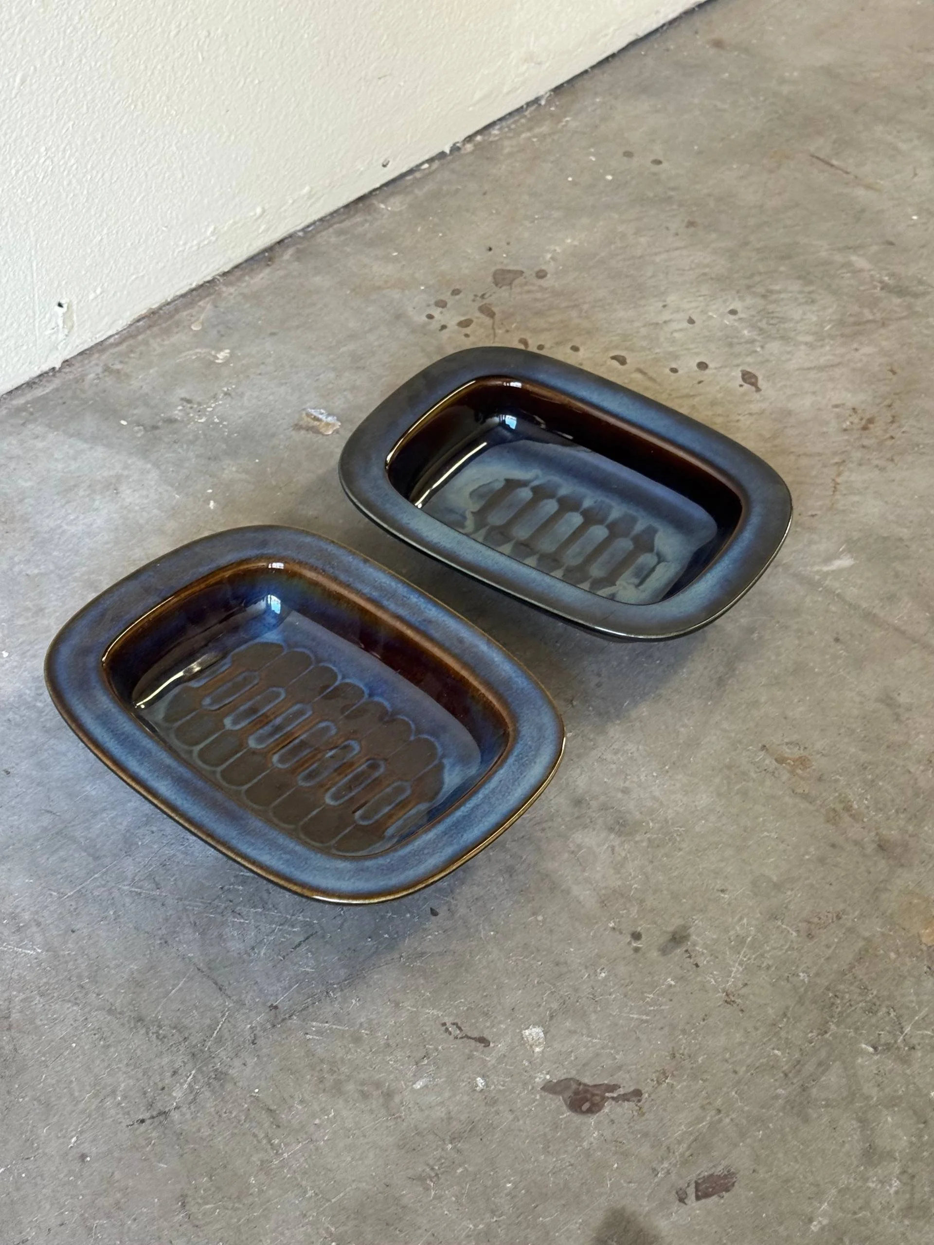 Danish Ceramic Bowls — Einar Johansen for Søholm Stentøj, Blue/Brown Glaze 1960s