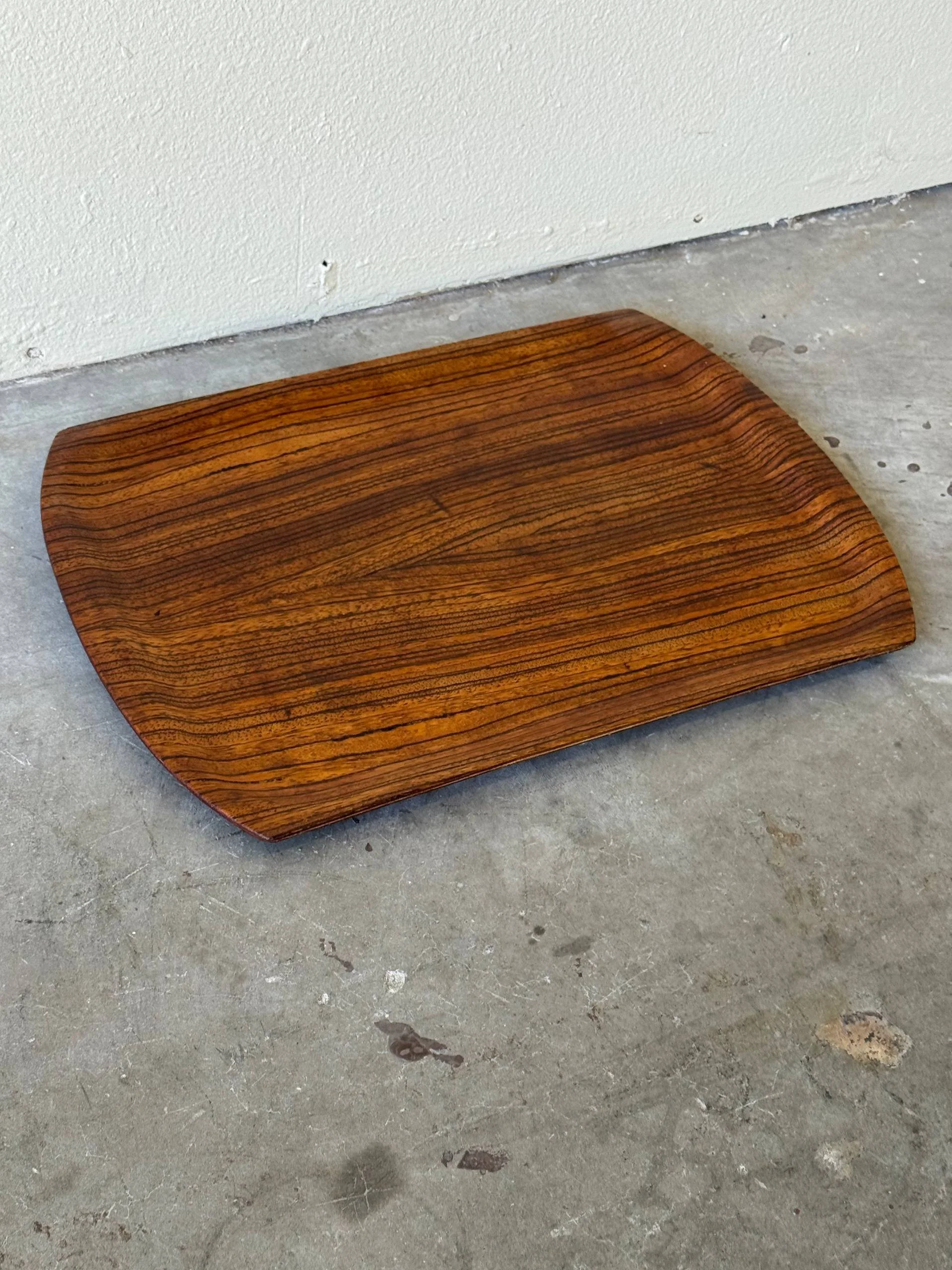Mid-Century Danish Rosewood Serving Tray – Sculpted Minimalist Design, 1960s