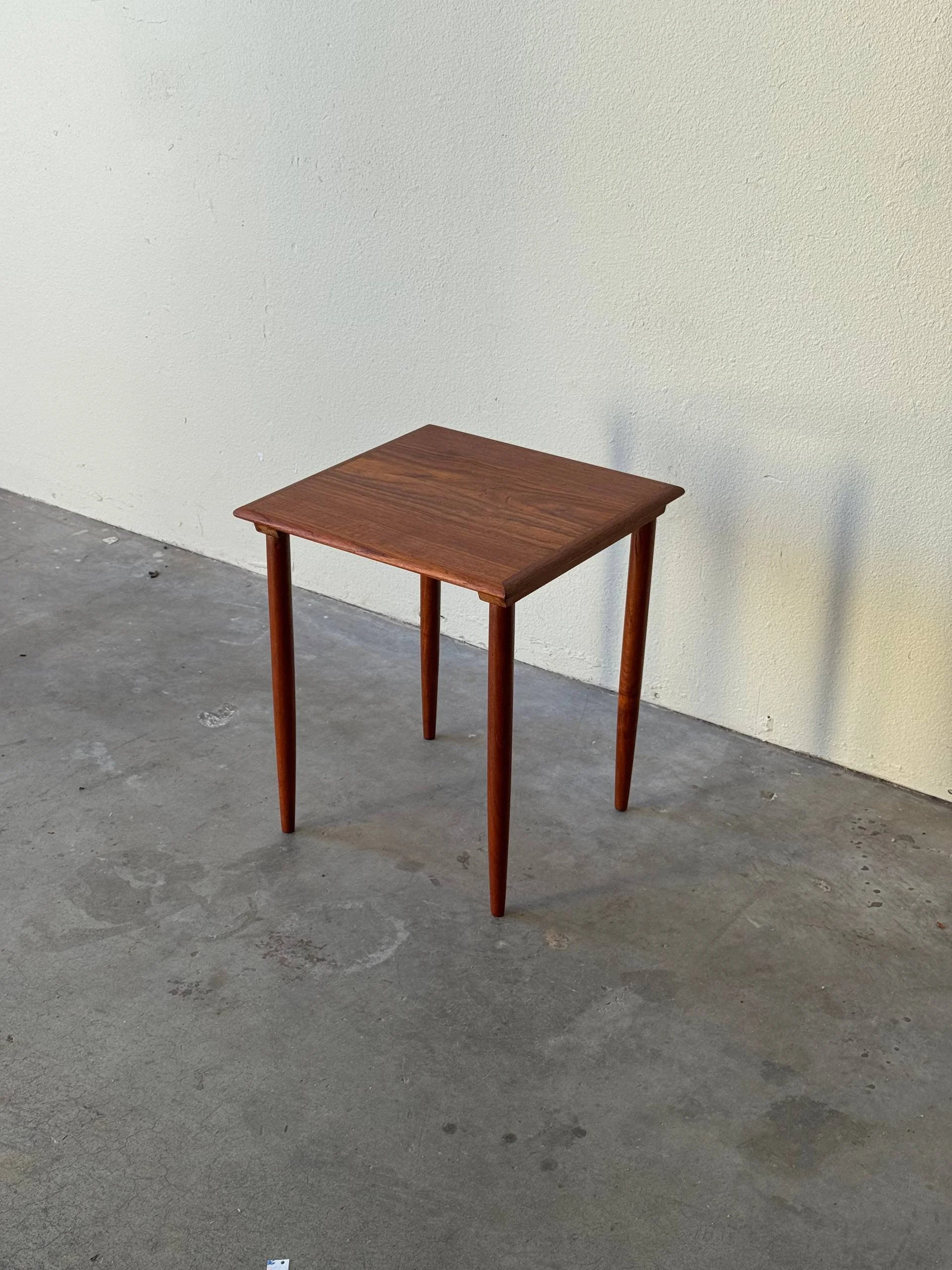 Mid-Century Danish Teak Square Side Table - Vintage End Table 1960s