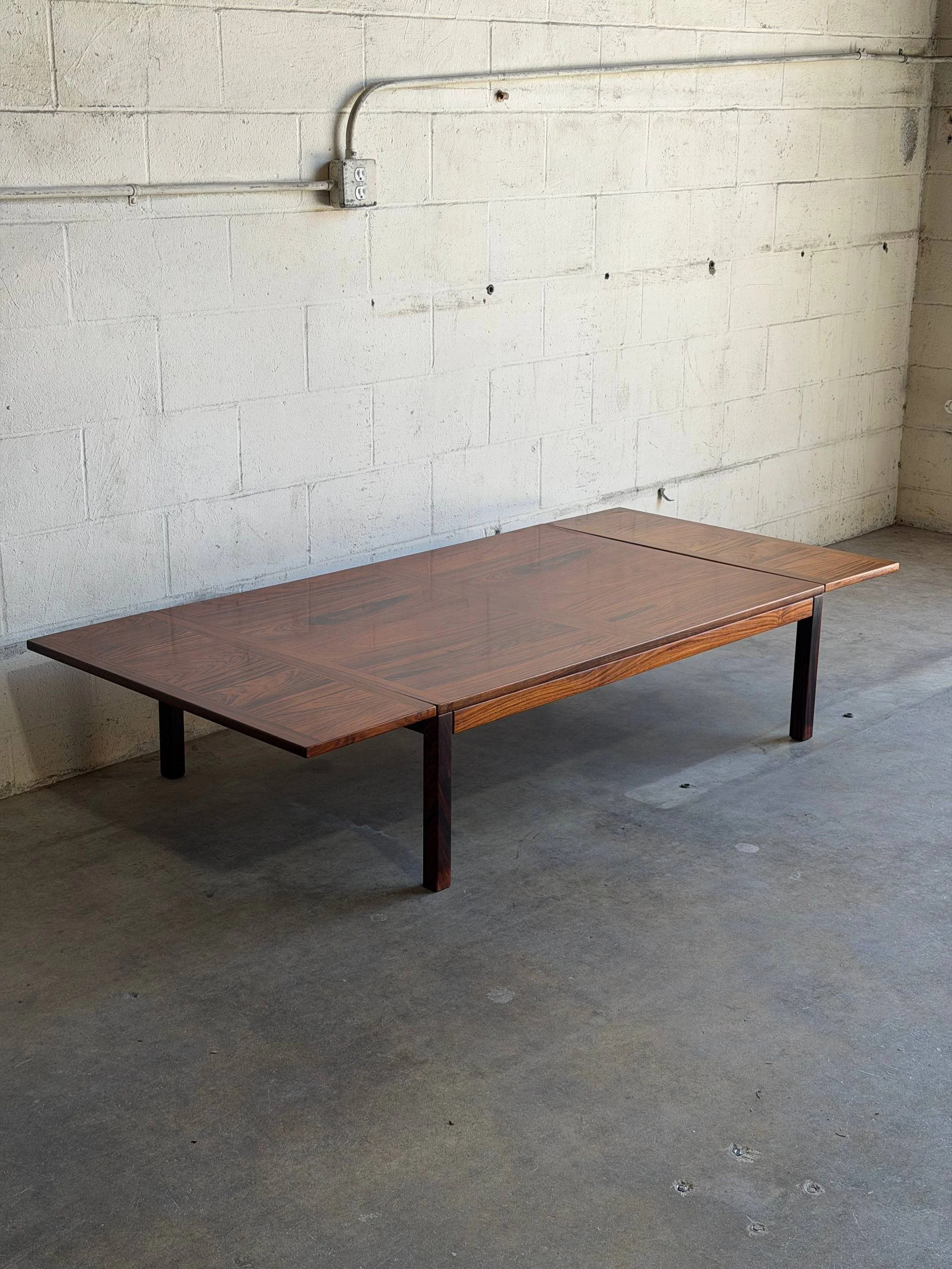 Vintage Danish Mid-Century Modern Rosewood Drop-Leaf Coffee Table 1960s