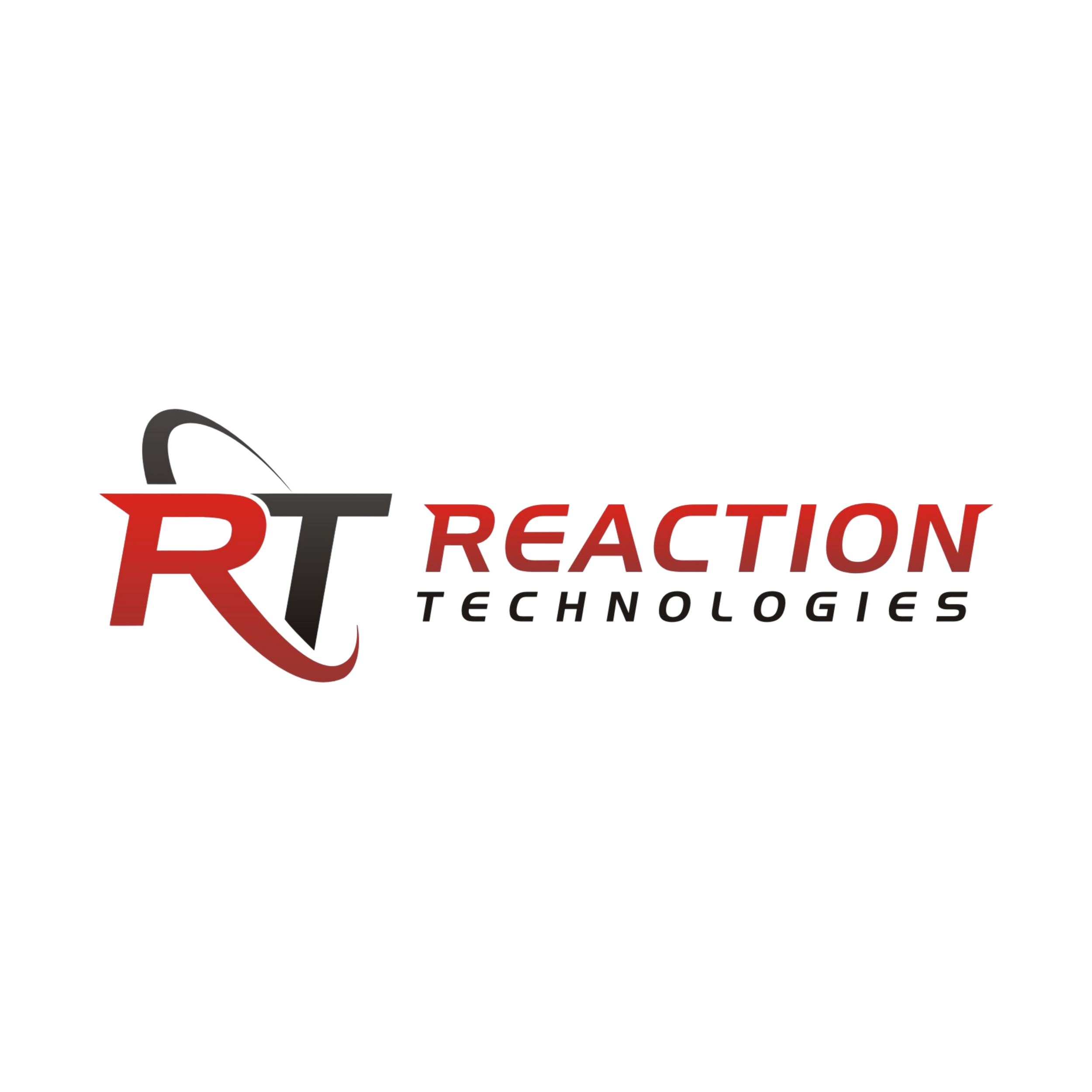 The logo of Reaction Technologies, featuring a stylized letter R with a curved arrow around it and the company name below in modern font.