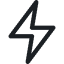 Lightning bolt icon on a dark background.