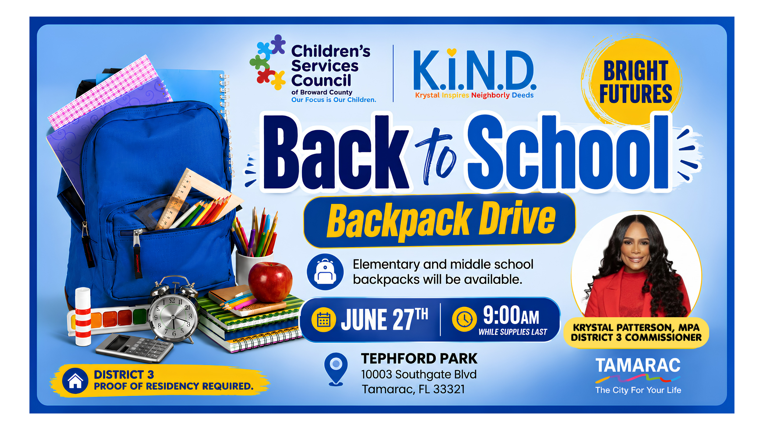 K.I.N.D. Bright Futures Backpack Drive