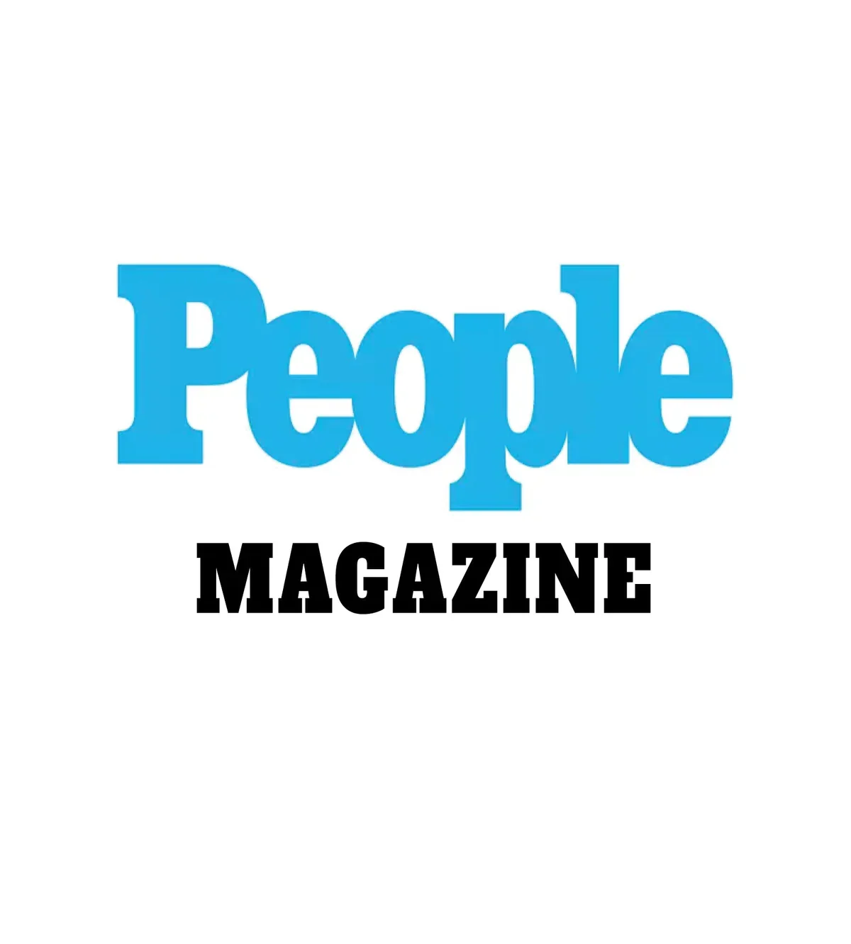 People Magazine logo with the word 'People' in large blue letters and 'Magazine' in smaller black letters underneath.