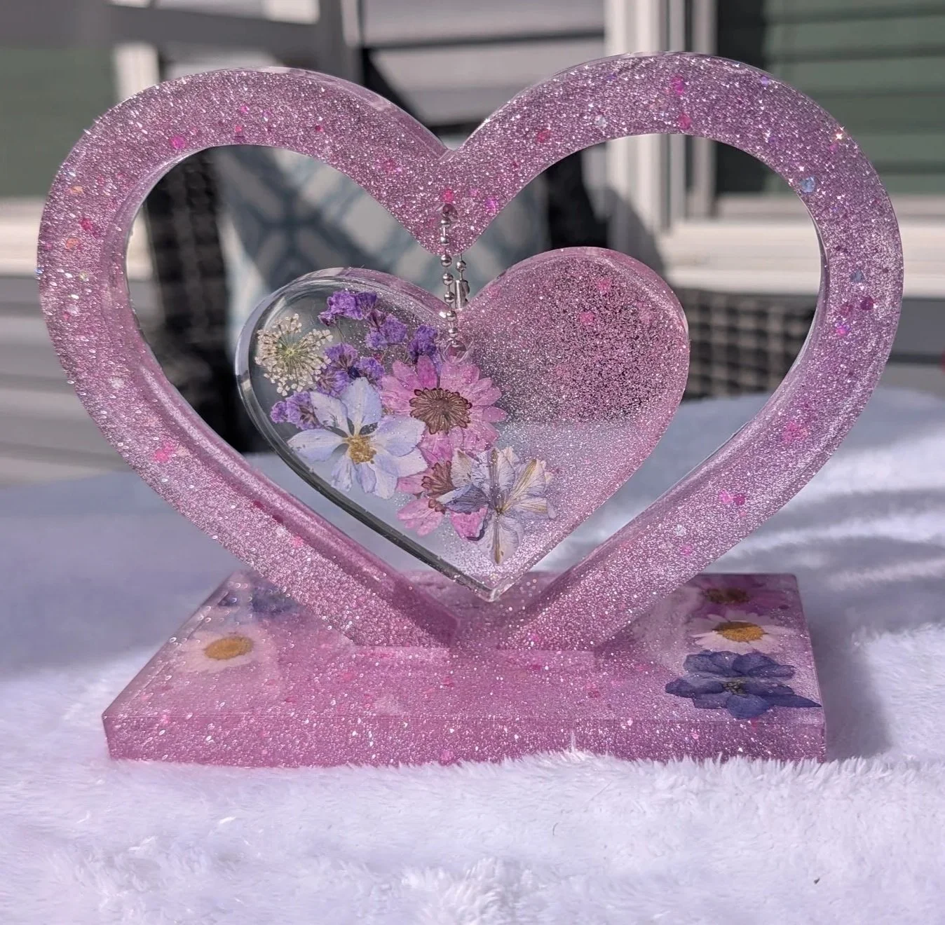Handmade Floral Heart Sculpture