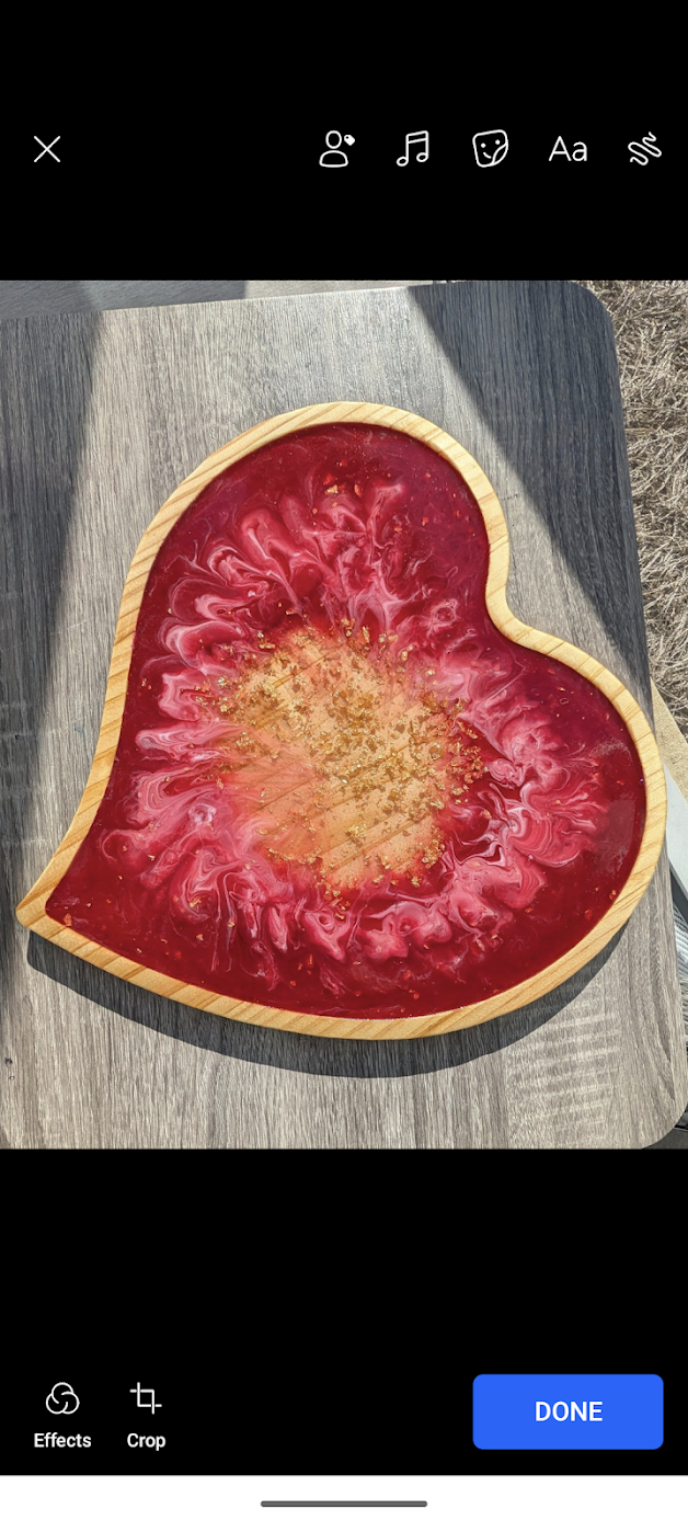 Heart-Shaped Resin Art Serving Tray