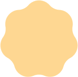 A beige scalloped shape with a blank center.